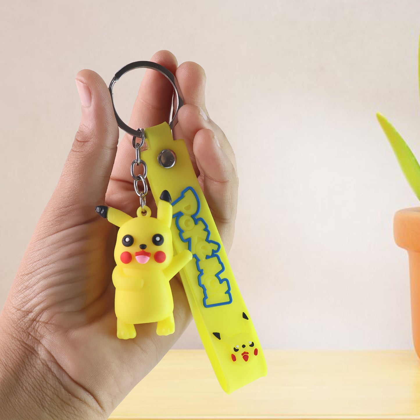 Cute Cartoon Silicone 3d Key Chain With Metal Hook  Strap (Pack Of 1) - Happy Price - Image 5