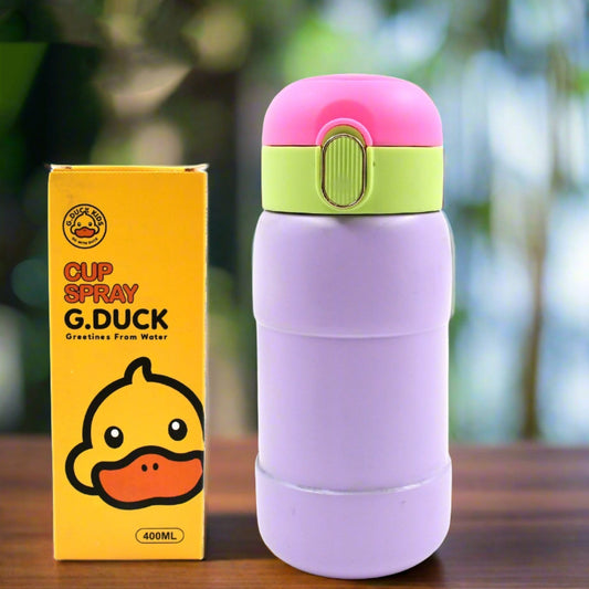 Duckstainless Steel Water Bottle For Kids Adults Steel Flask Metal Thermos Spill Proof Cap Closure Bpa Free For School Home Office Drinkware (1 Pc  Mix Design) - Happy Price - Image 1