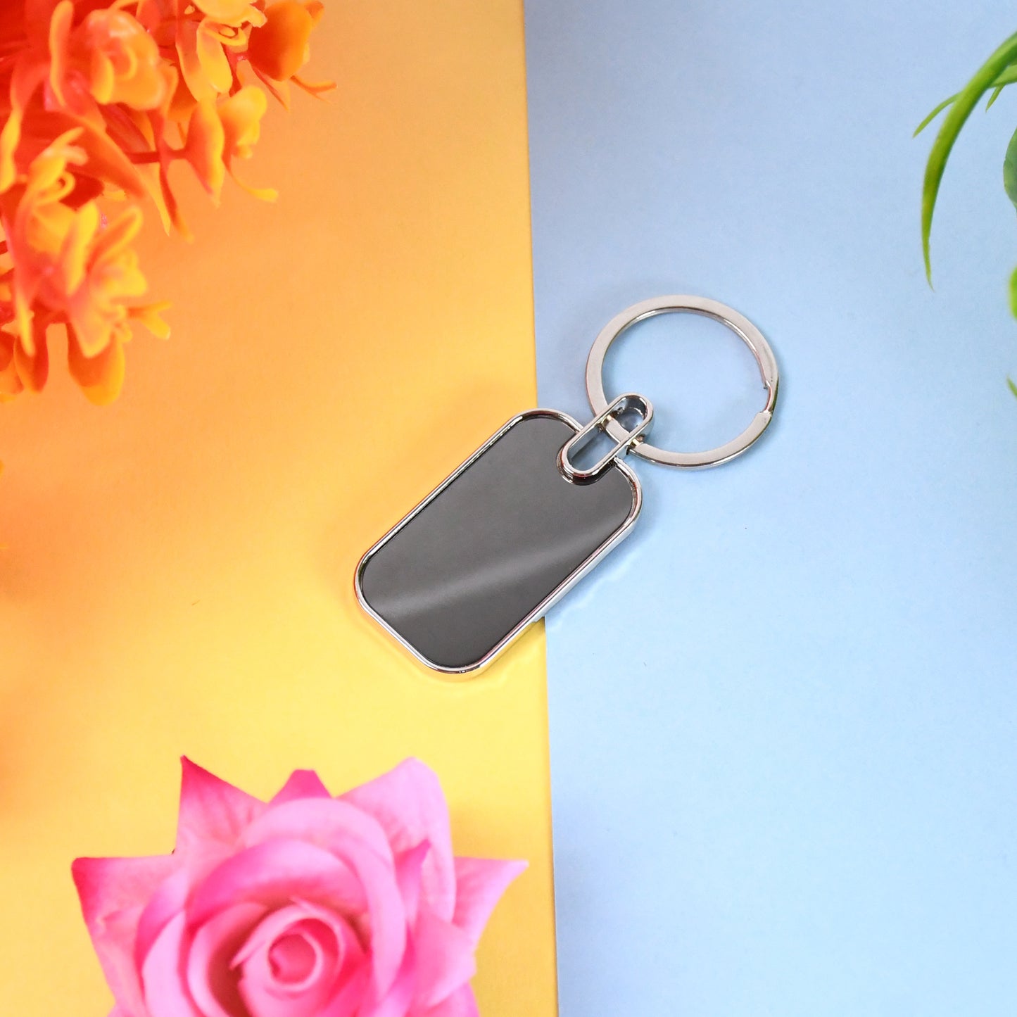 Keyring Metal Keychain Handbag Charm Round Oval Key Rings (1 Pc) - Happy Price - Image 2