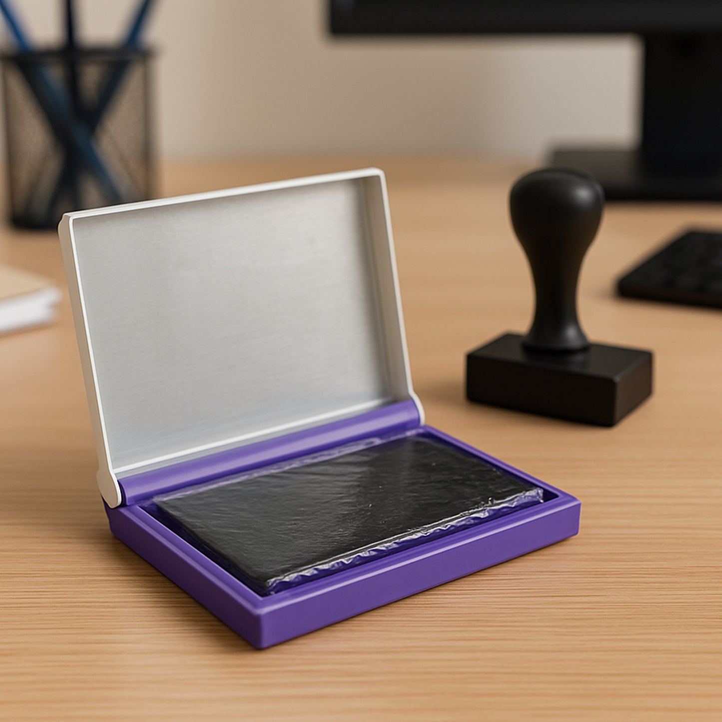 Yasu Plastic Stamp Pad Violet Ink Quick-dry Refillable Pad (1 Pc) - Happy Price - Image 5