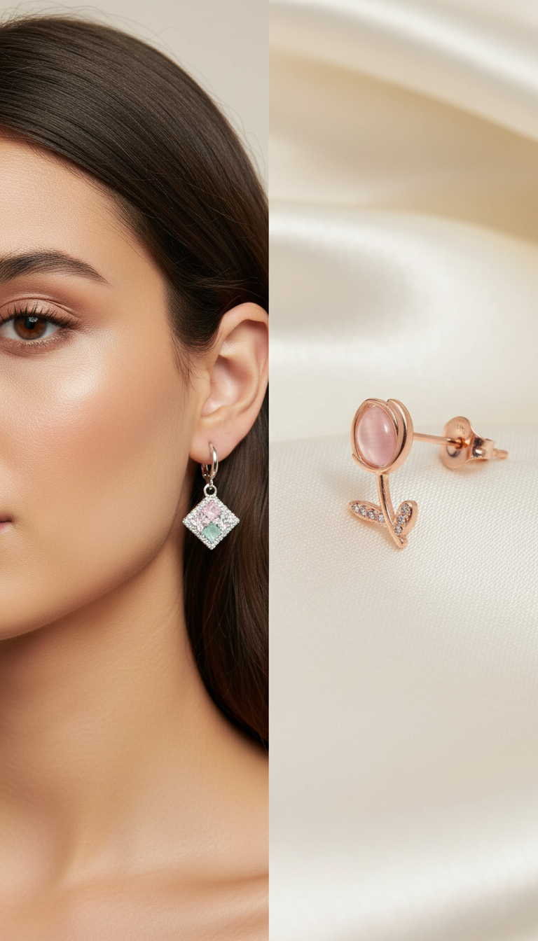 5-Pair Statement Earrings Combo Set for Women