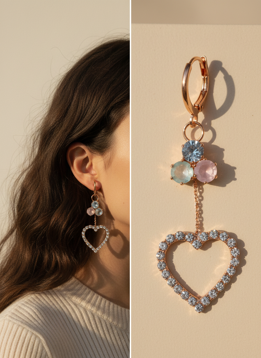 Hair Clip & Earring Mixed Combo (7 Pieces) – Claw Clips, Daisy Clips & Crystal Drop Earrings
