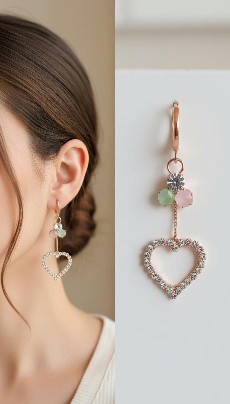 4-Pair Pastel Crystal & Pearl Drop Earrings Combo