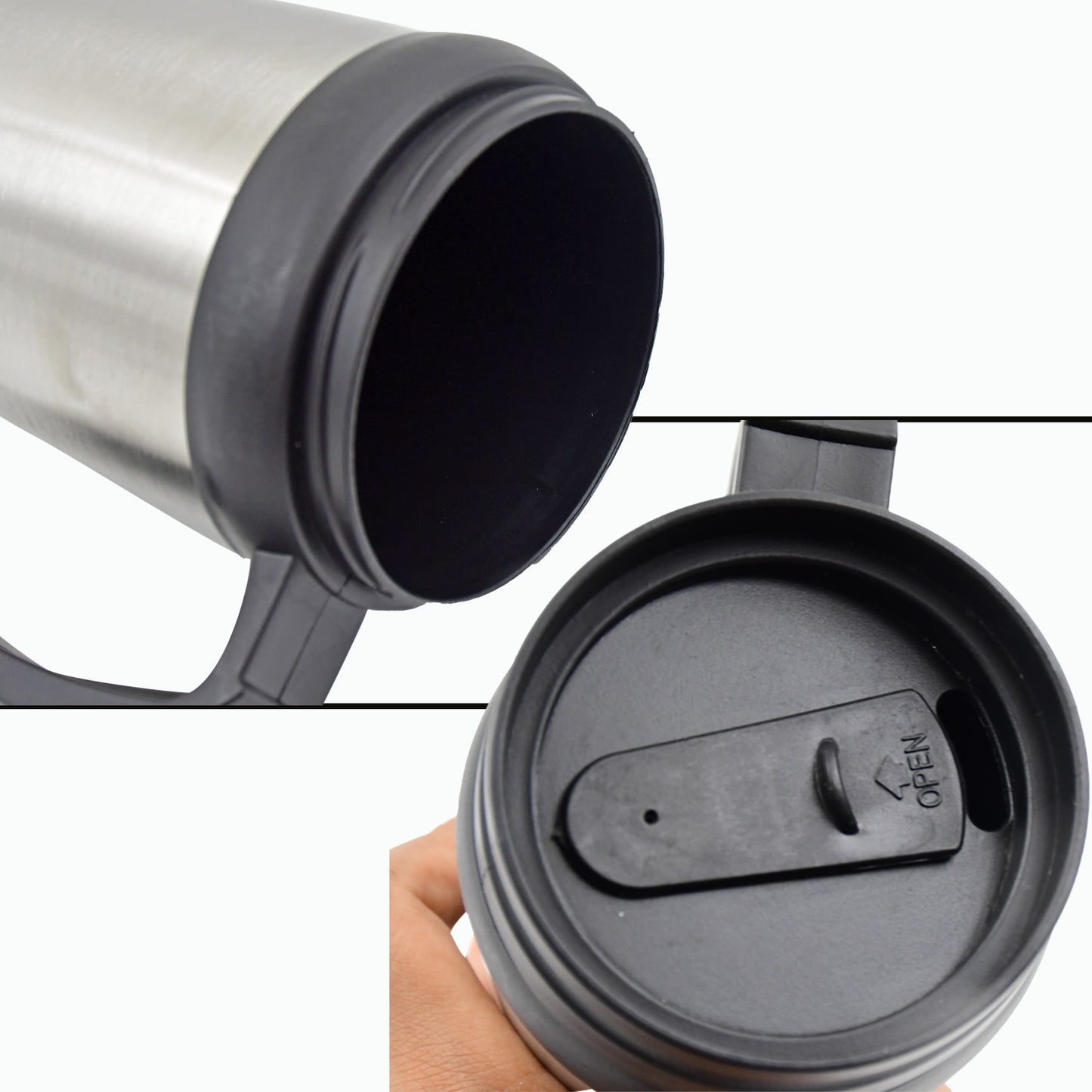 Stainless Steel Vacuum Glass Insulated Glass Coffee Cups (With Lid  Handle  1 Pc) - Happy Price - Image 6