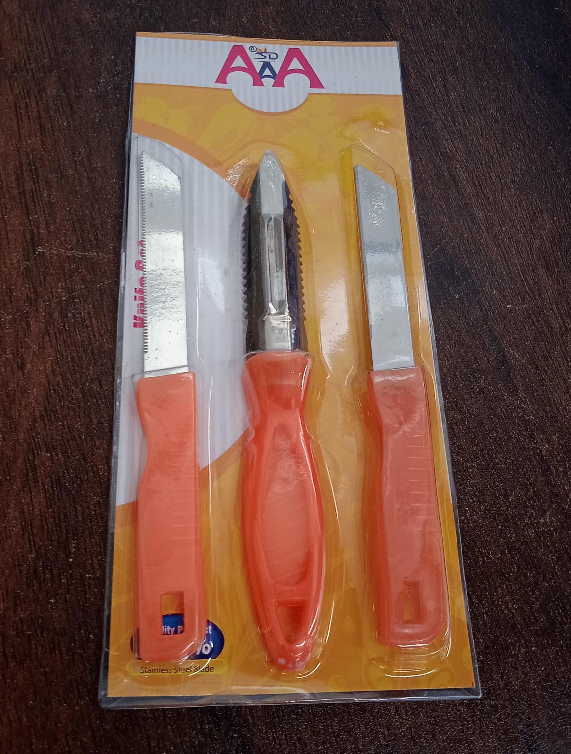 3in1 Multipurpose Stainless Steel Classic Kitchen Knife Set Of 3 For Fruits And Vegetable Chopping  Cutting  Peeling Kitchen Knife  Vegetable Peeler  Plain Knife - Happy Price - Image 7