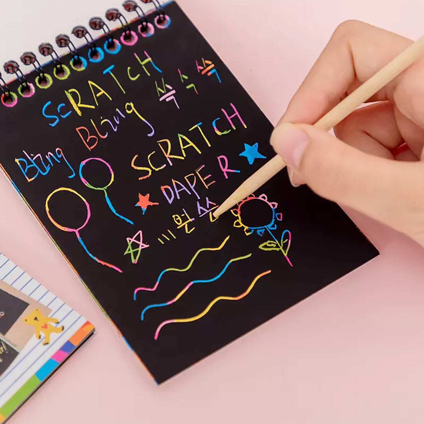 Crafts Rainbow Art Scratch Paper Book Sheets 10 Page  ( Pack Of 1 ) - Happy Price - Image 4