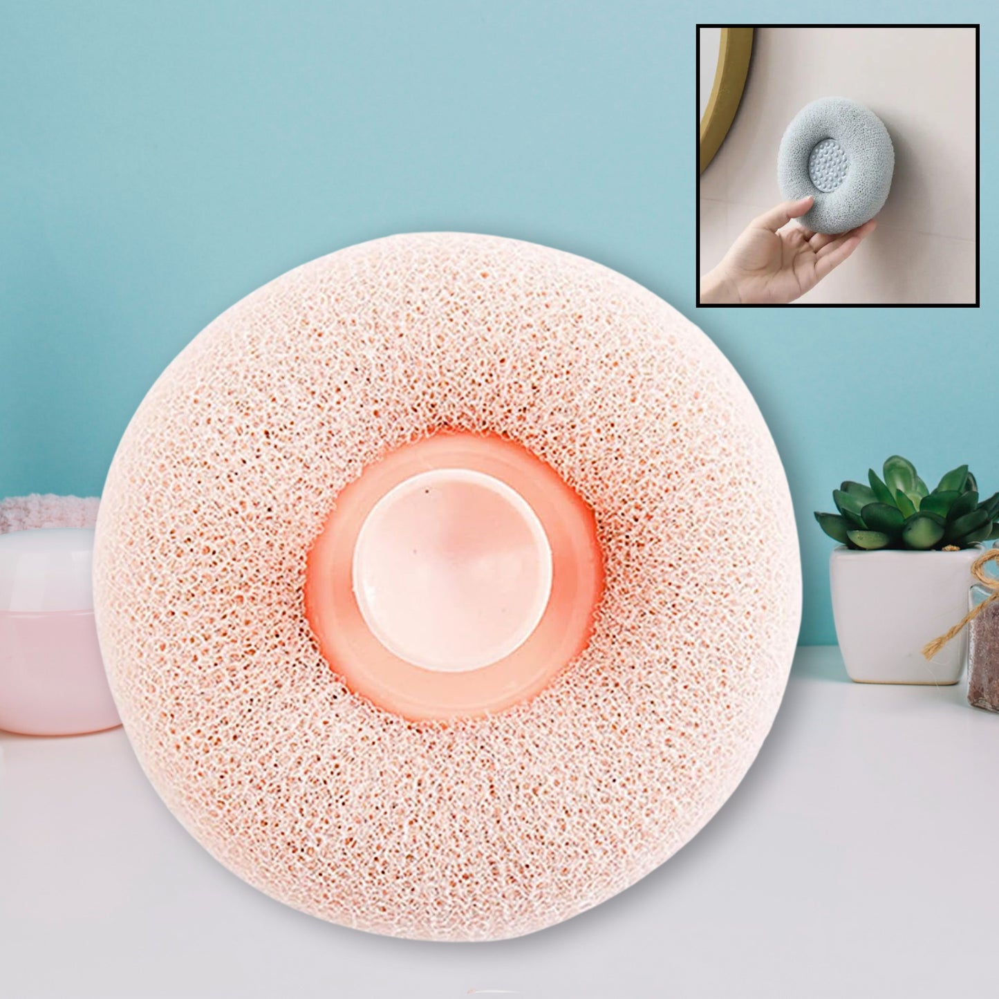 Super Soft Bath Sponge Flower Suction Cup Bath Sponges For Shower Women Men Foam Loofah Sponge Exfoliating Bath Sponge Body Washer Reusable Loofah Massage Bath (1 Pc) - Happy Price - Image 7