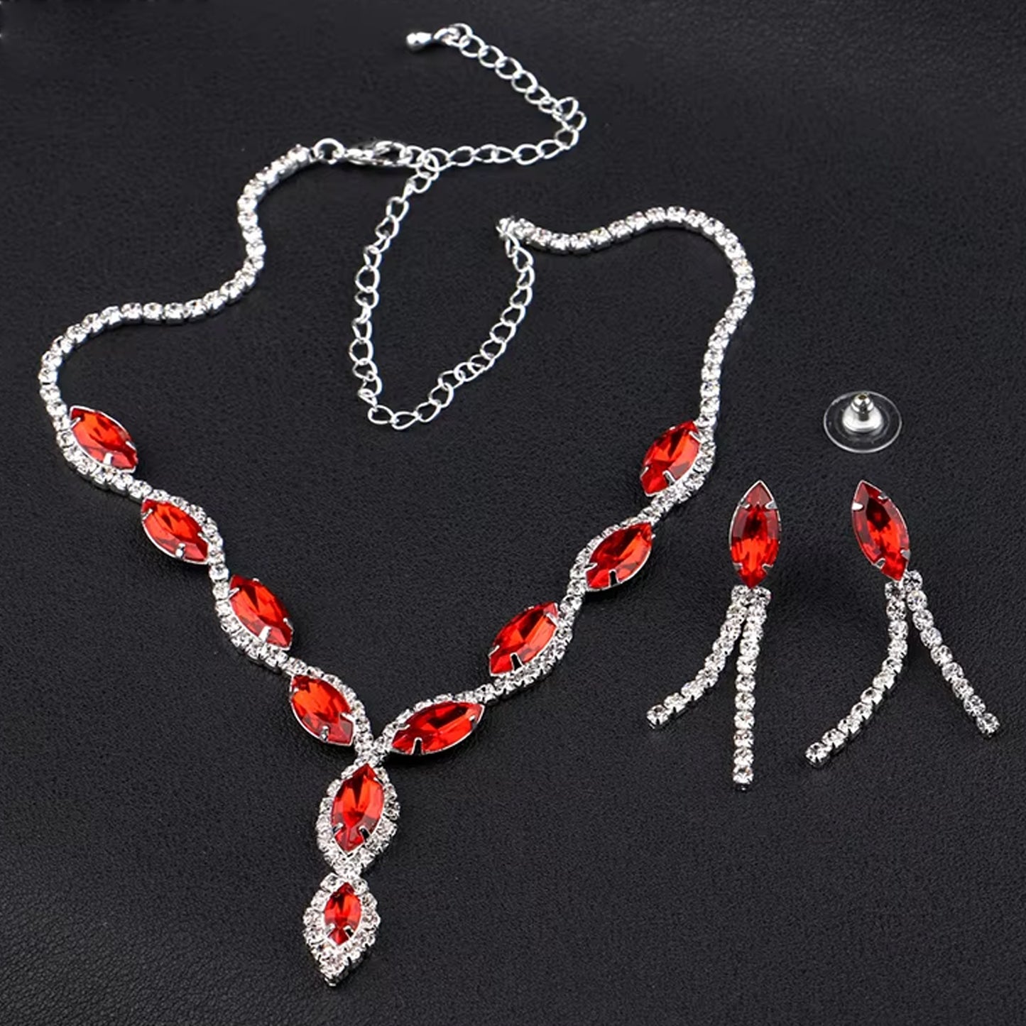 Necklace And Earrings Set Wedding Jewelry Set (1 Set  Mix Color) - Happy Price - Image 6