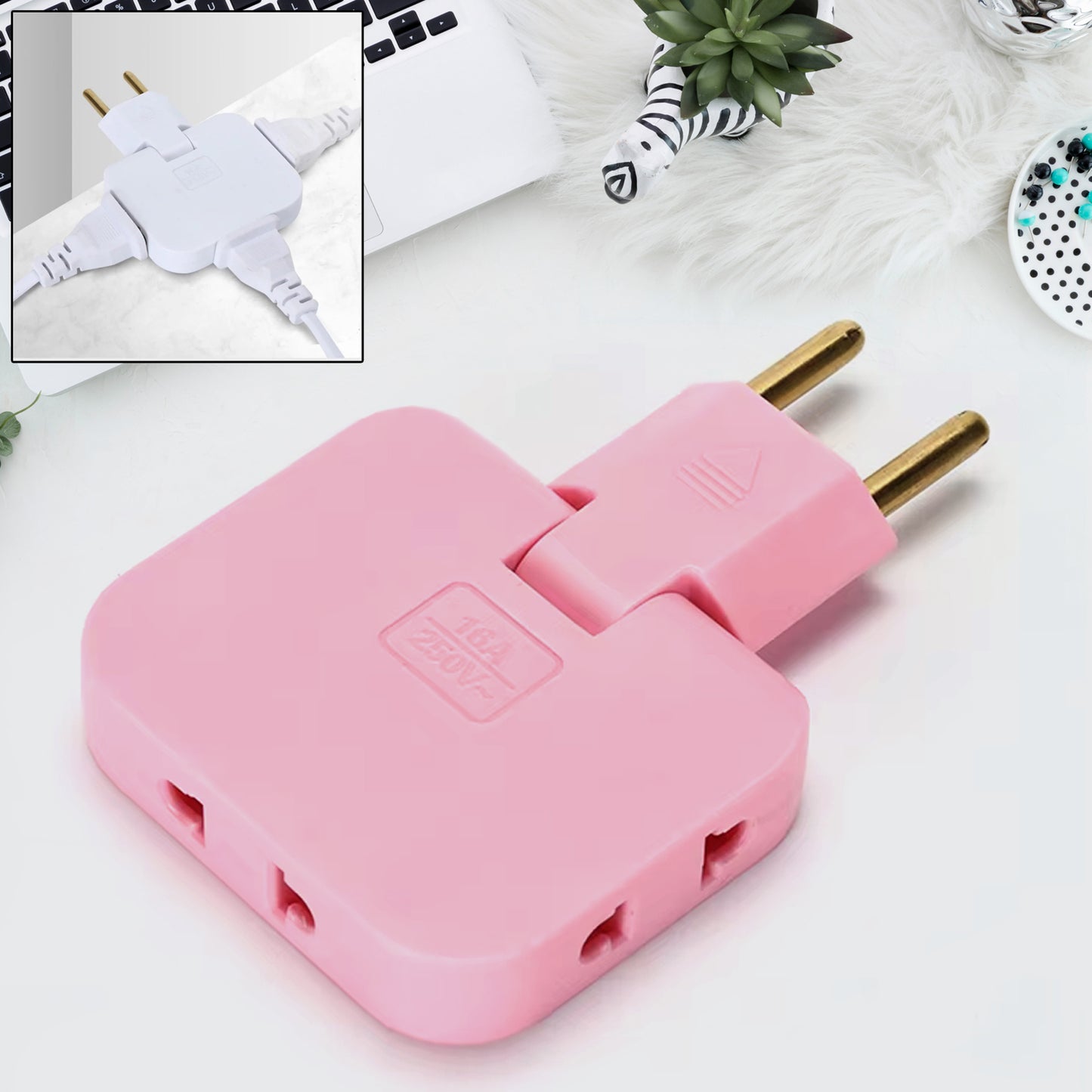 Wireless 3 In 1 Foldable Wall Plug Adapter  Socket  Converter (1 Pc) - Happy Price - Image 6