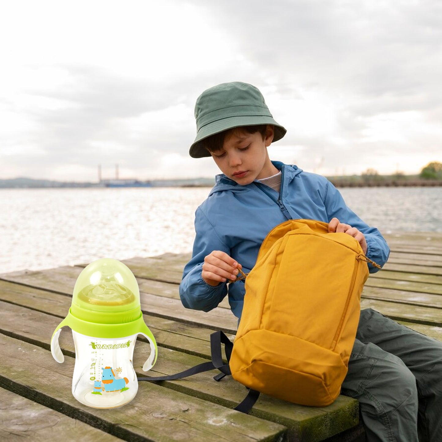 Plastic Baby Feeding Bottle With Handles Straw (300 Ml  1 Pc) - Happy Price - Image 6