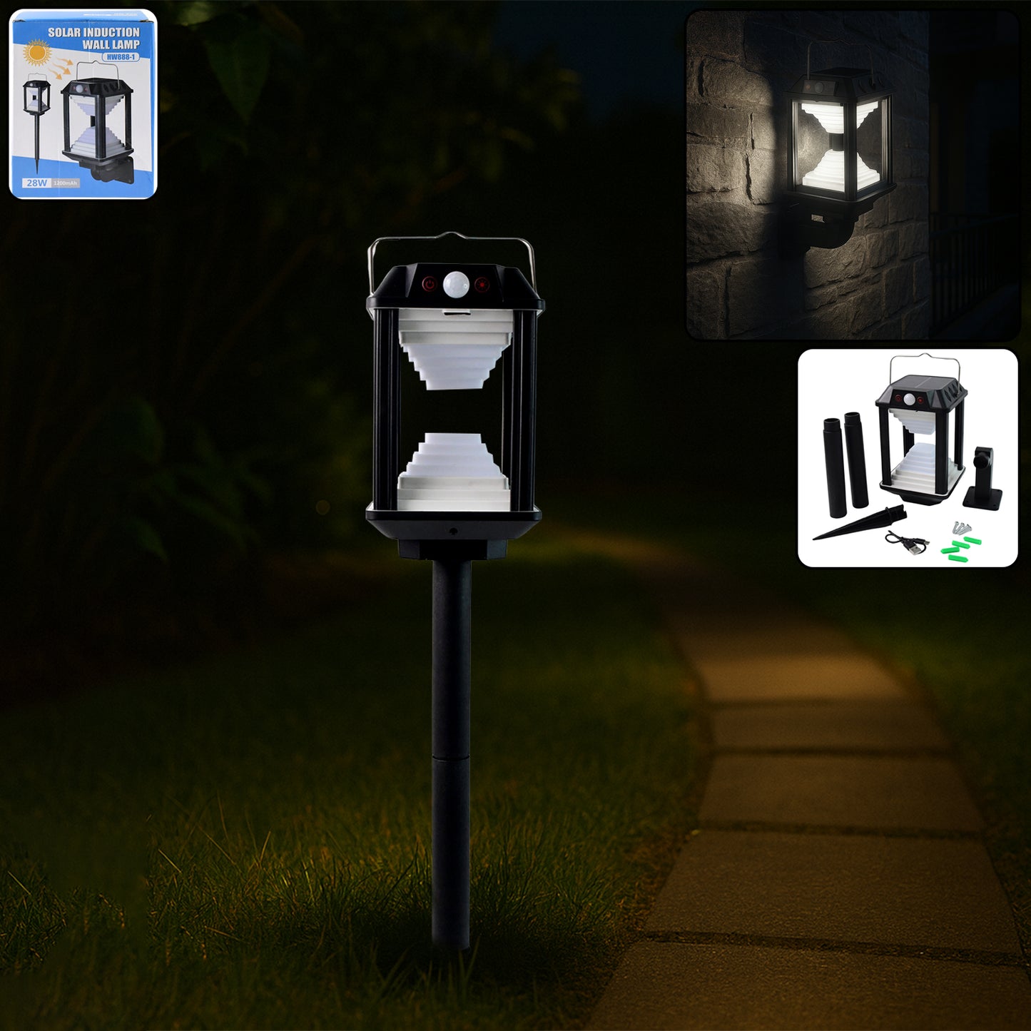 Solar Motion Sensor LED Wall Lamp - Waterproof Outdoor Light (1 Set) - Happy Price - Image 7