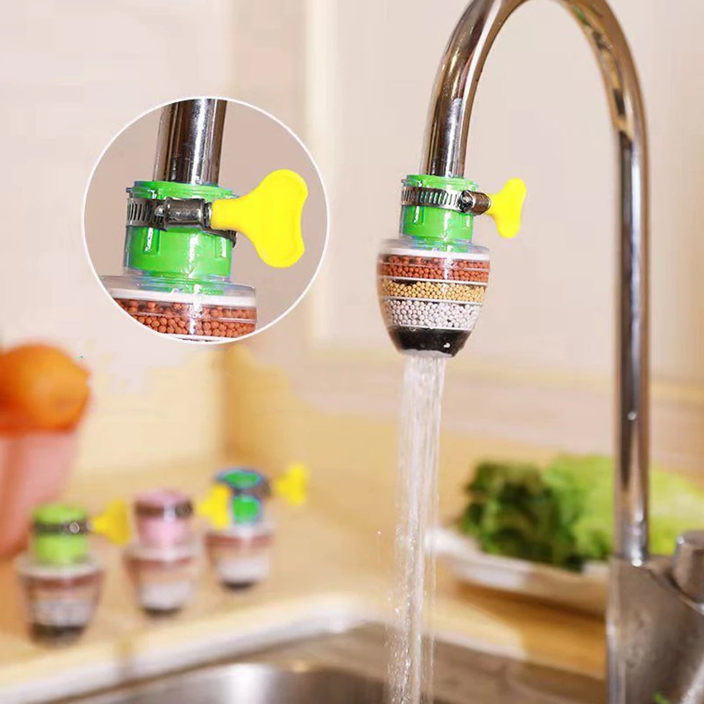 Water Faucet Clean Purifier Filter Cartridge Water Tap Upgrade Universal Interface Faucet Filter (Six Layer Purifier) - Happy Price - Image 5