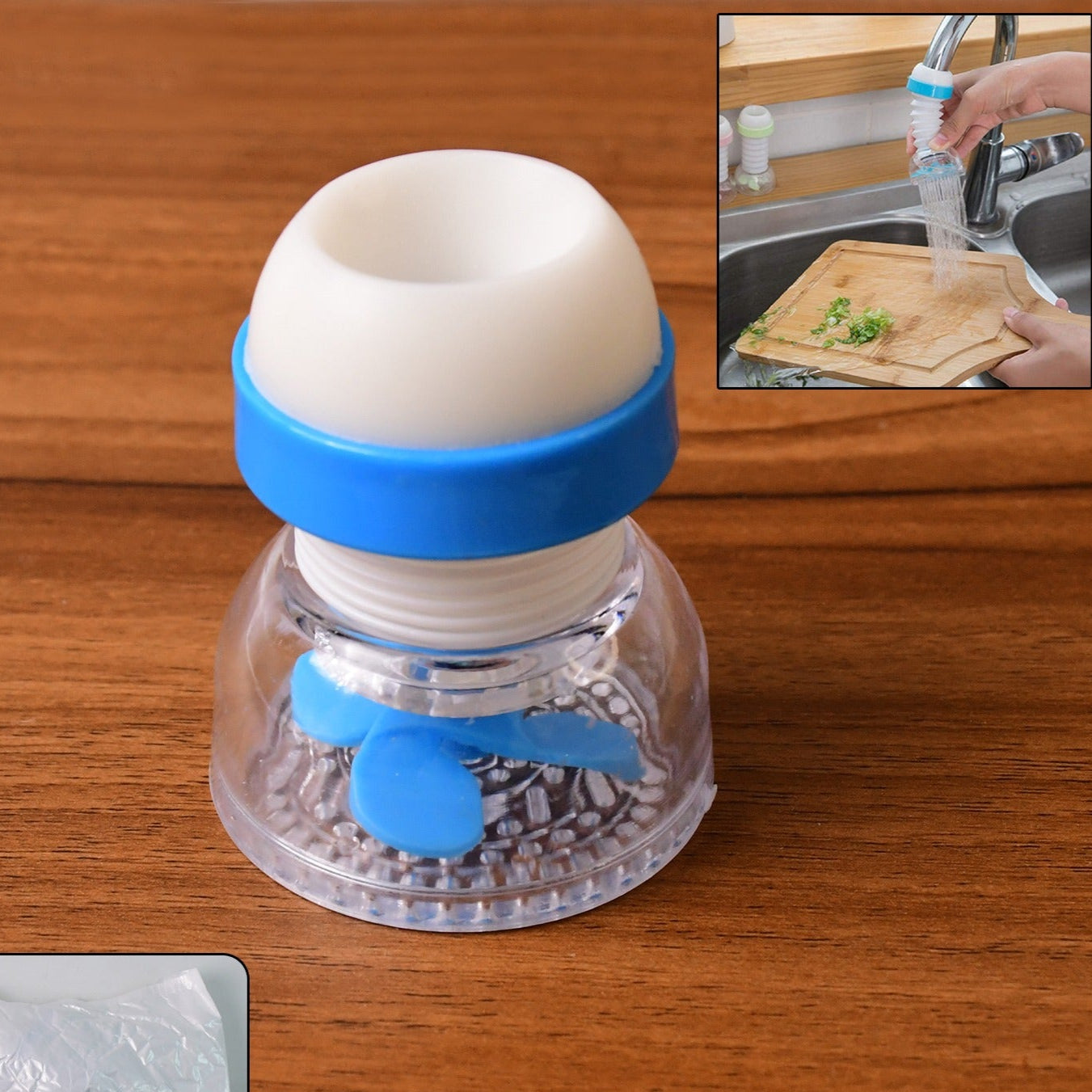 Adjustable Kitchen Faucet Water Filter Sprayer with Rotating Head (1 Pc)