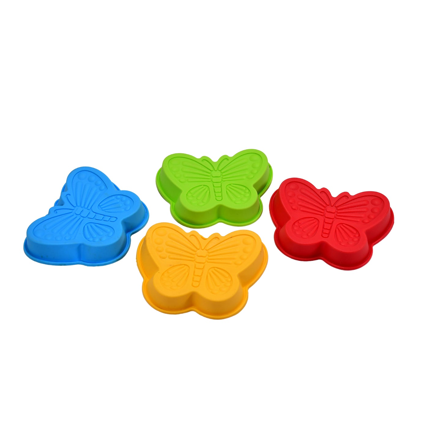 Butterfly Shape Cake Cup Liners I Silicone Baking Cups I Muffin Cupcake Cases I Microwave Or Oven Tray Safe I Molds For Handmade Soap Biscuit Chocolate Muffins Jelly  Pack Of 4 - Happy Price - Image 2