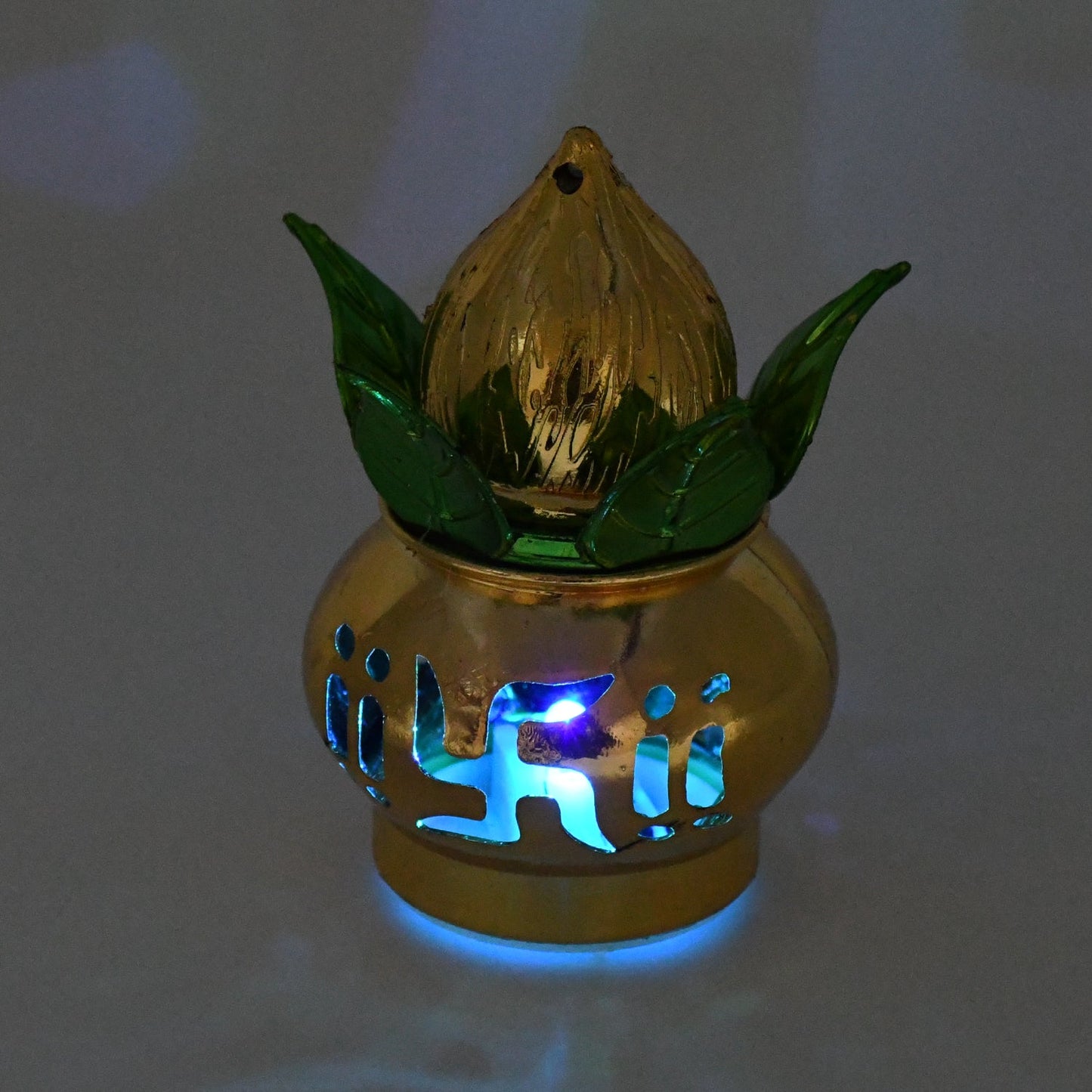 Gold Plated Eco Friendly Led Kalash  For Pooja Mandir (1 Pc  Multicolor Led) - Happy Price - Image 4