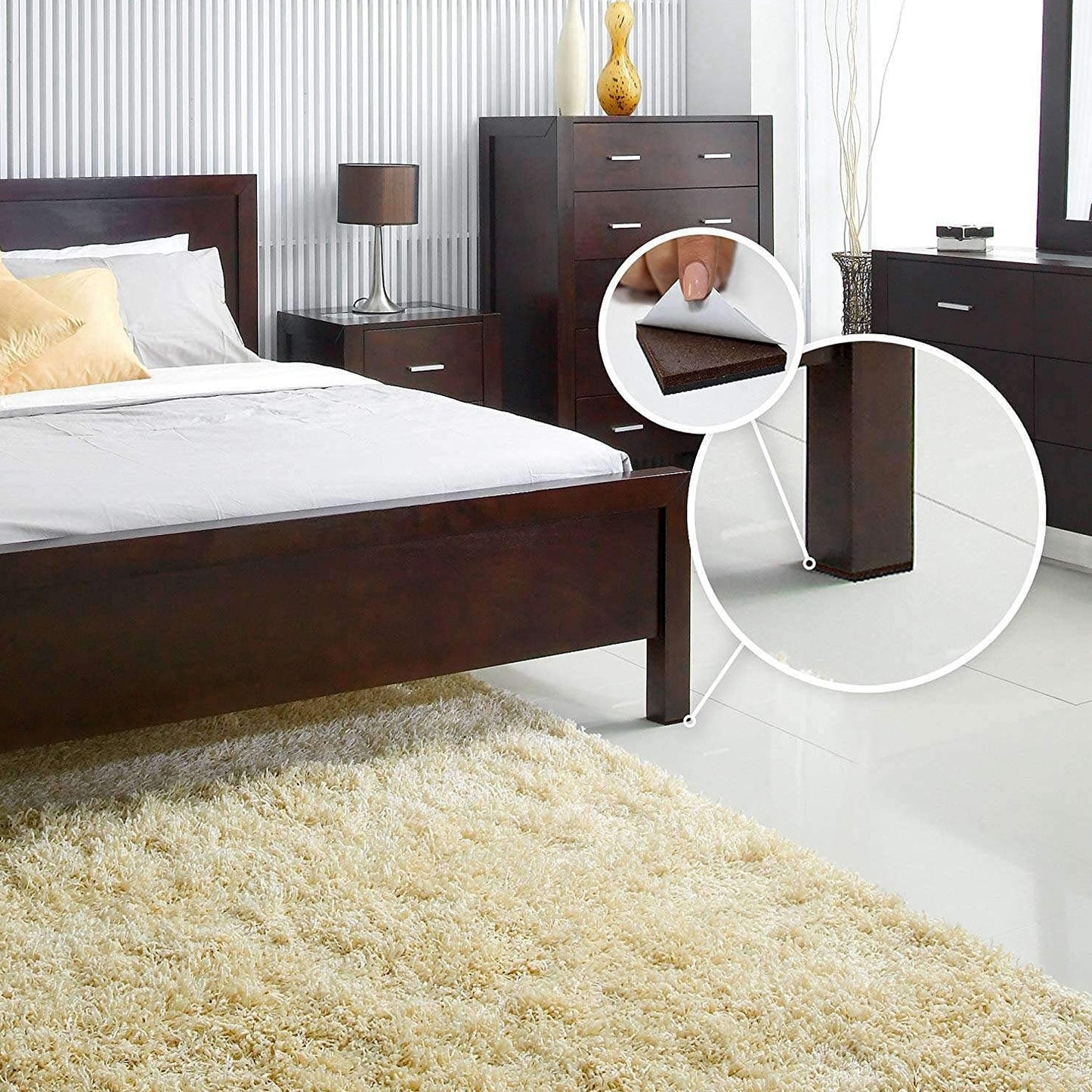9133 Square Self Adhesive Door Wardrobe Furniture Feet Pad (Pack Of 1pc). - Happy Price - Image 6