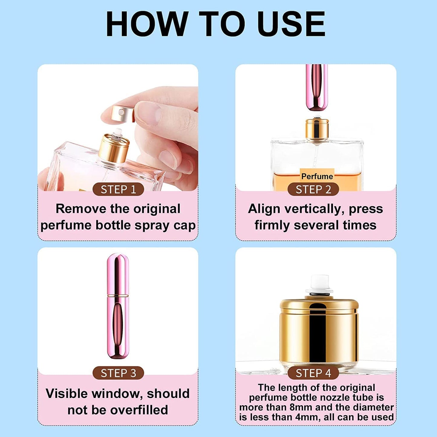 Mini Portable Perfume Empty Spray Bottle (1 Pc  Mix Color) - Happy Price - Image 4