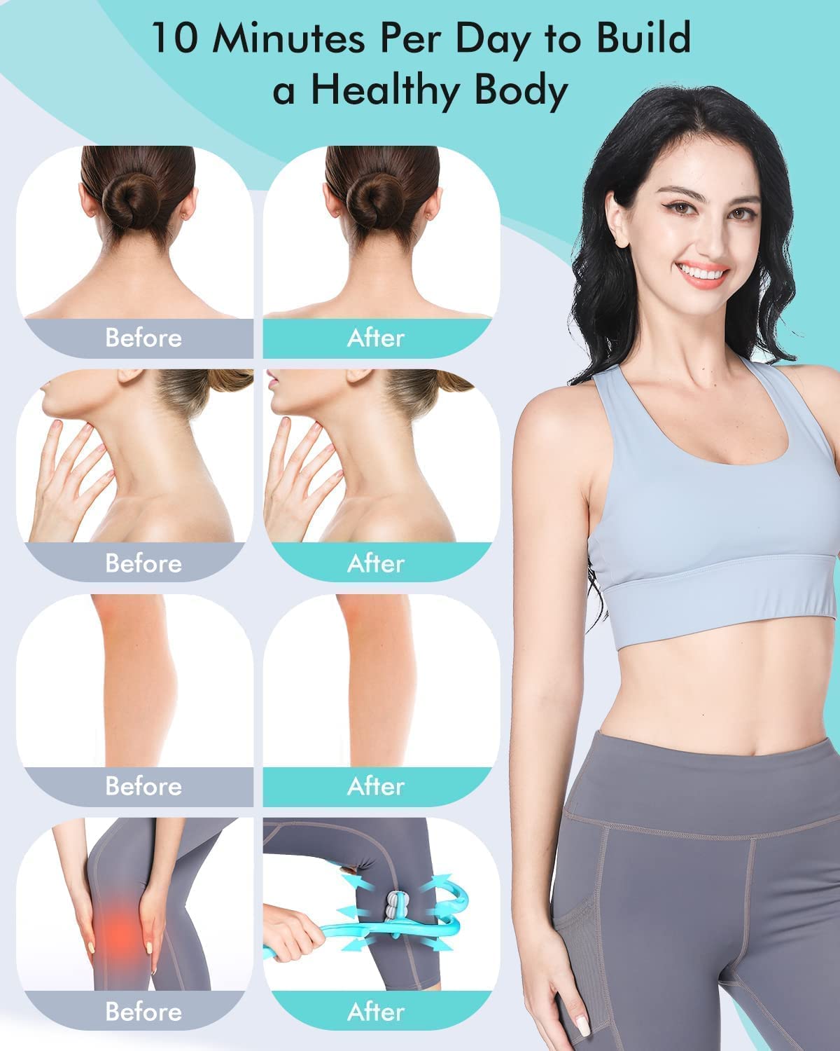Neck Shoulder Massager 13.5x7.08in Portable Relieving The Back For Men Relieving The Waist Women - Happy Price - Image 6