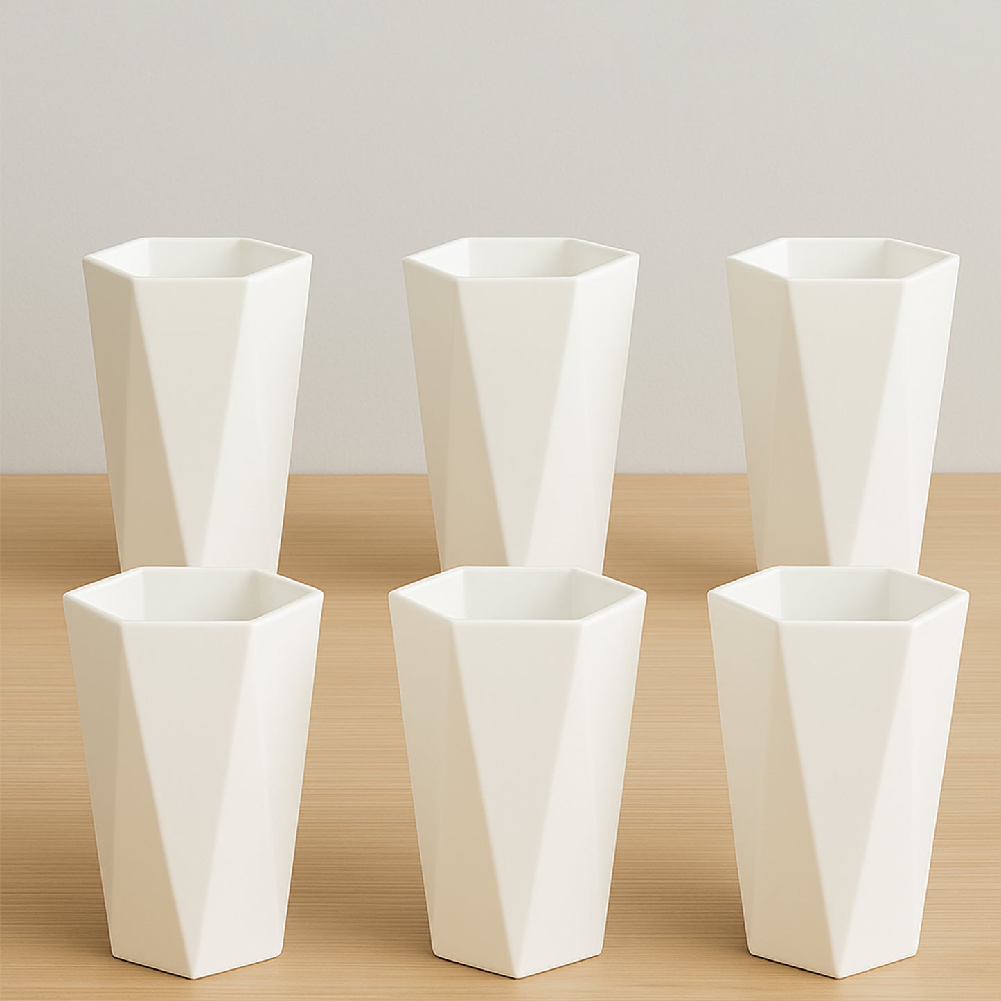 Hexagon Plastic Tumbler Set - Unbreakable Drinkware for Water & Juice (6 Pcs)