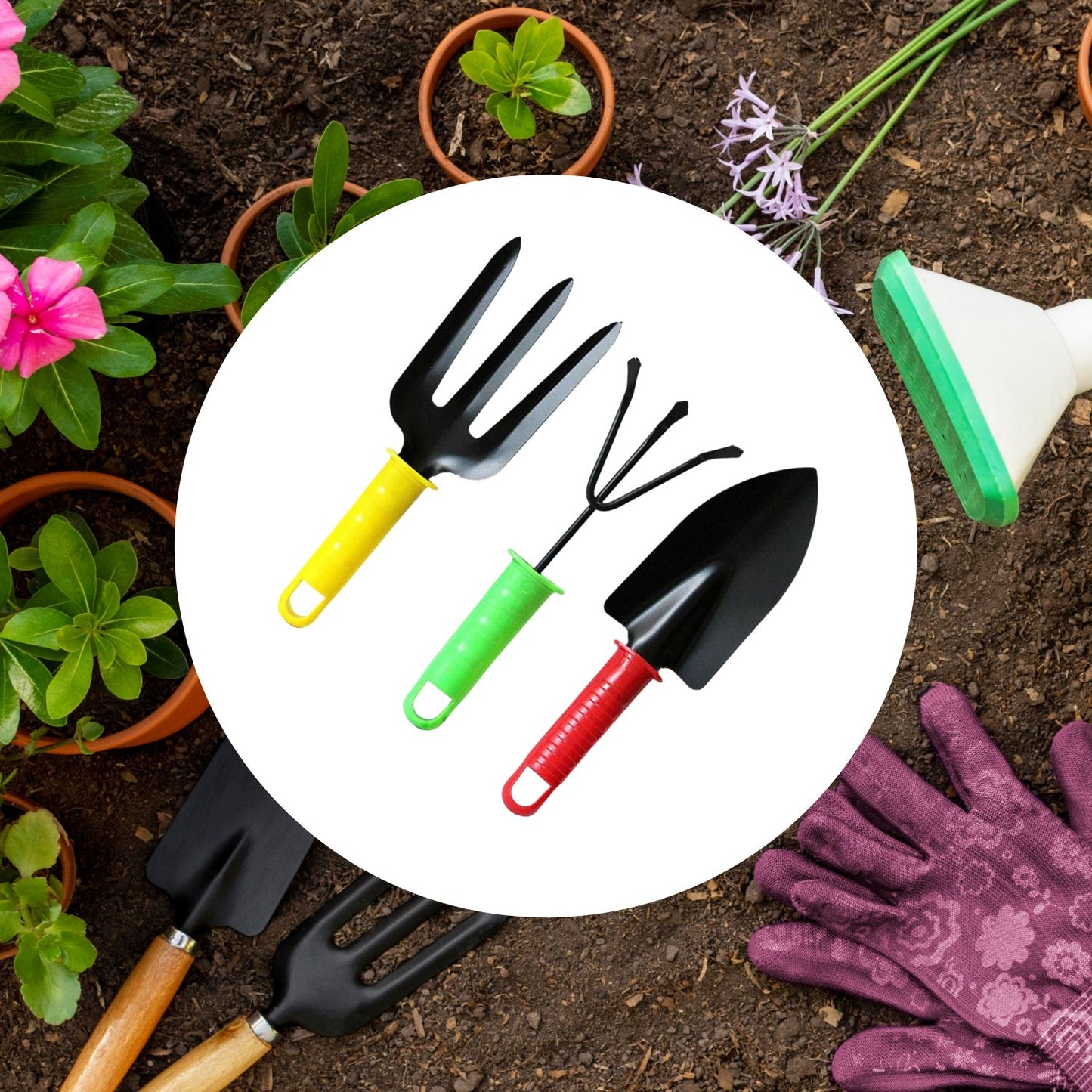 Colorfull Garden Tool Set Set Of 3pc - Happy Price - Image 2