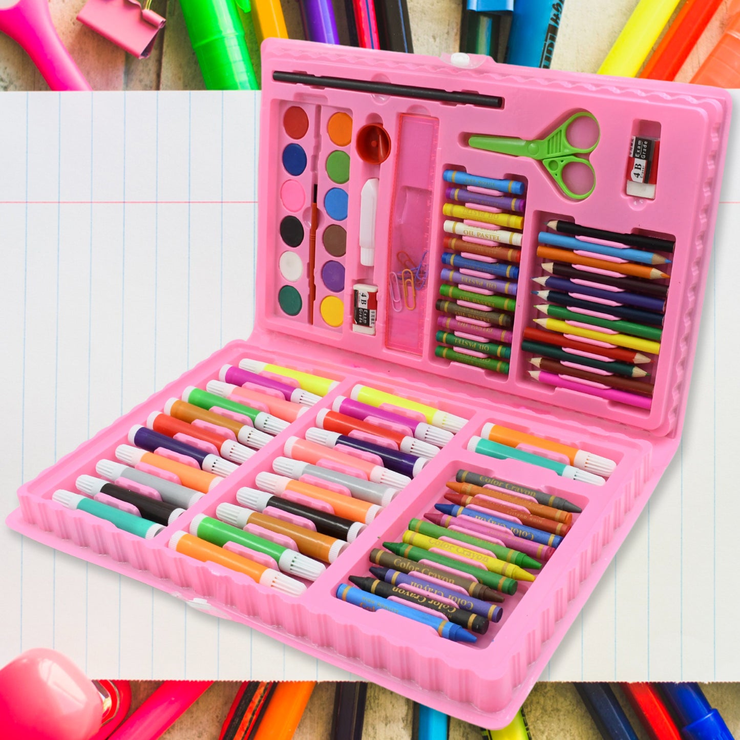 art Set Kids Art Supplies Coloring Case Kit Painting  Drawing Sets For Kids Boys Girls Gifts Toys Age 4  Above - Mix Colors Kids Colorful Bag (86 Pcs Set) - Happy Price - Image 3