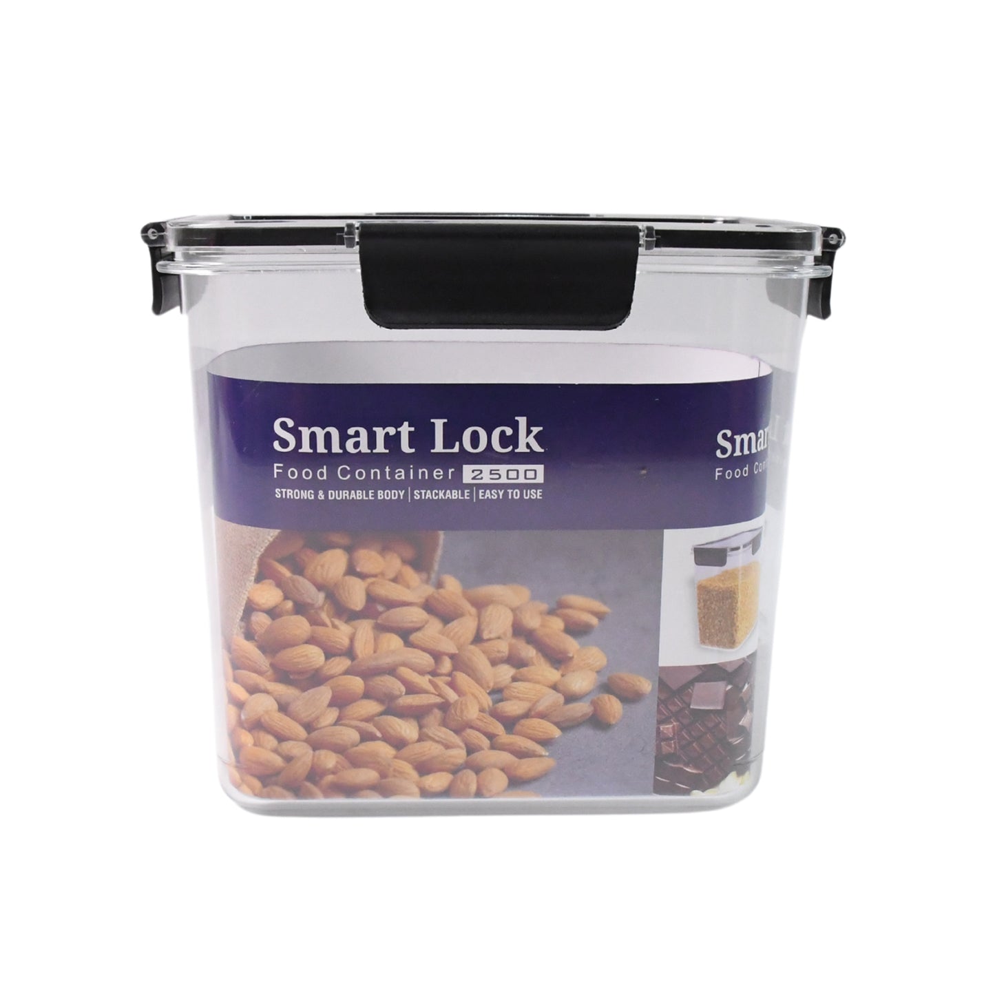 Food Storage Container Airtight Plastic Container With Easy Snap Lids (2500ml  1 Pc) - Happy Price - Image 4