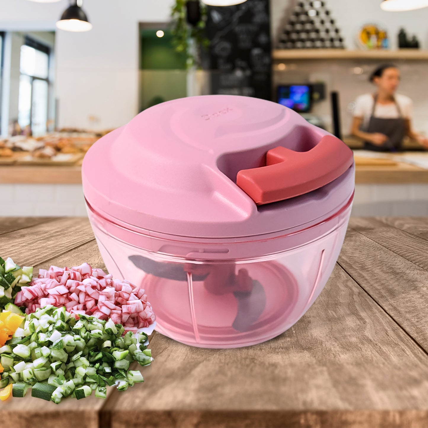 Apex Power-x Triple Stainless Steel Blades And Hand-pull Vegetable Chopper (500ml) - Happy Price - Image 2
