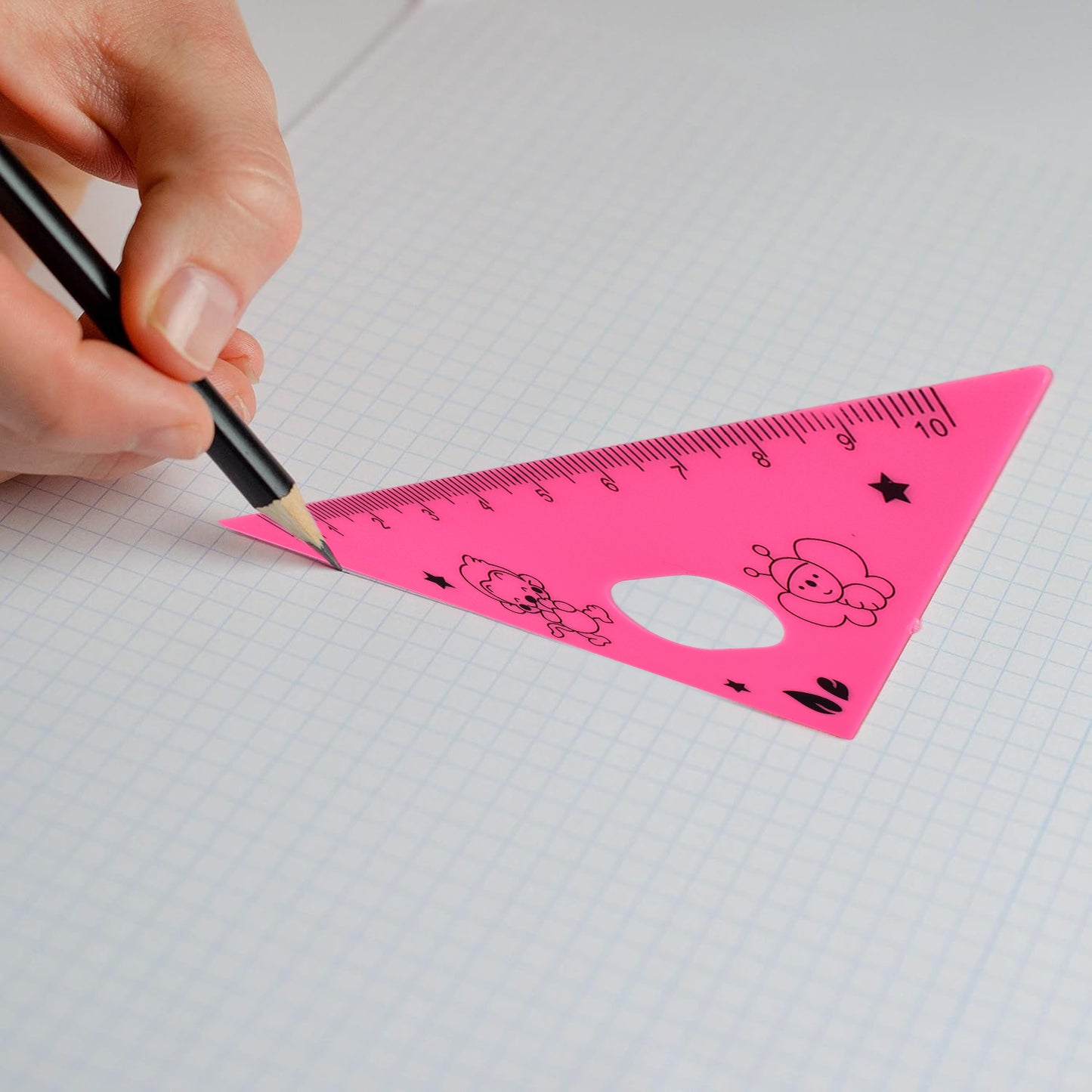 Cute Cartoon Giraffe Ruler  Scale Meter Ruler  Triangle Ruler (4 Pc Set) - Happy Price - Image 2
