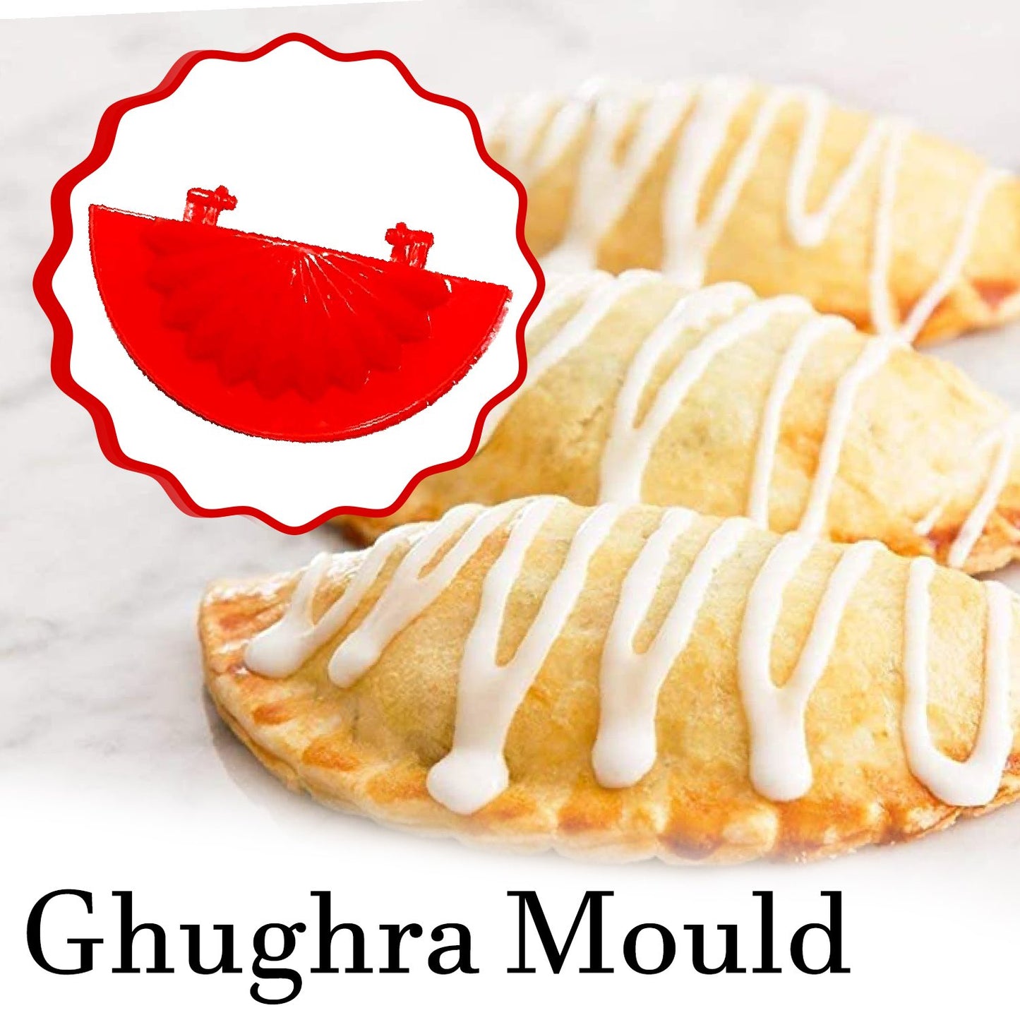 4 Pcs Plastic Red Kitchen Tool Mould Dough Press - Happy Price - Image 2