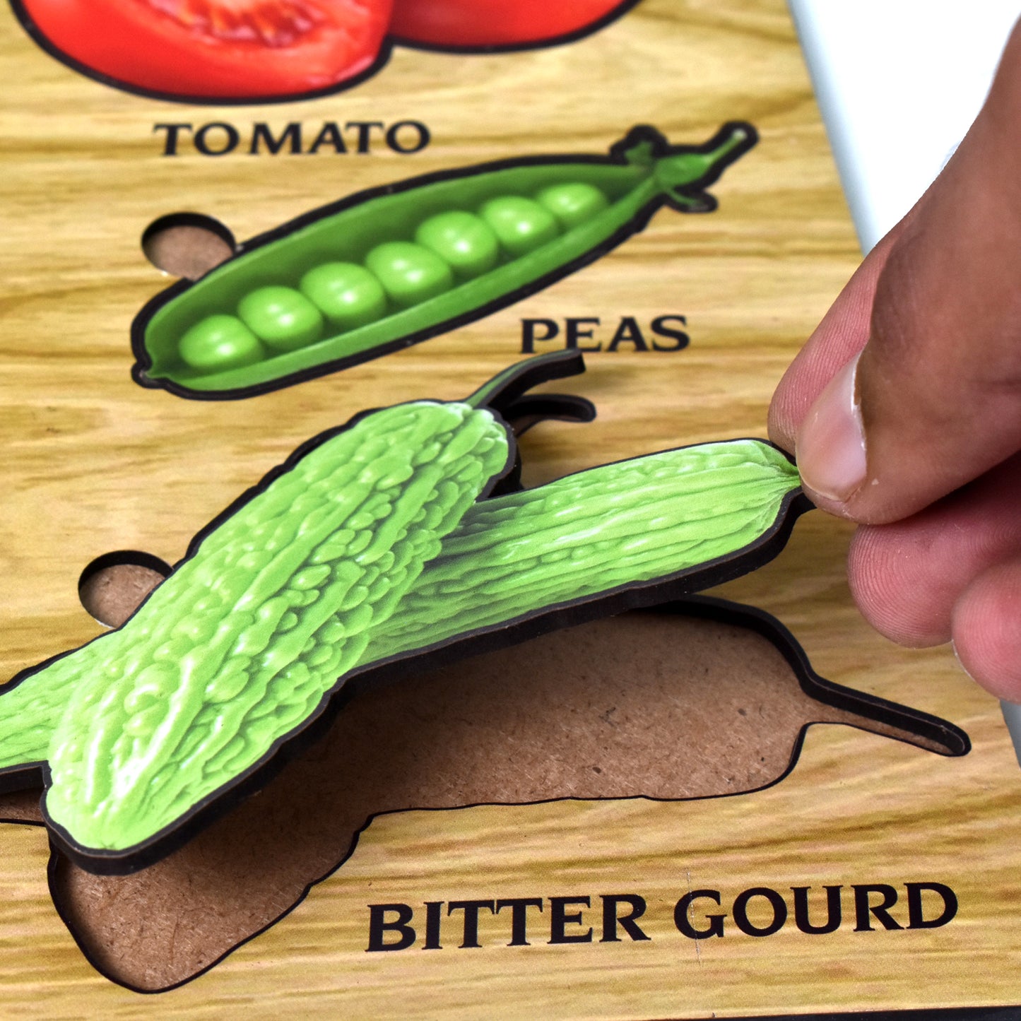 Wooden Vegetable Puzzle Learning Educational Board (1 Set  2820 Cm) - Happy Price - Image 3