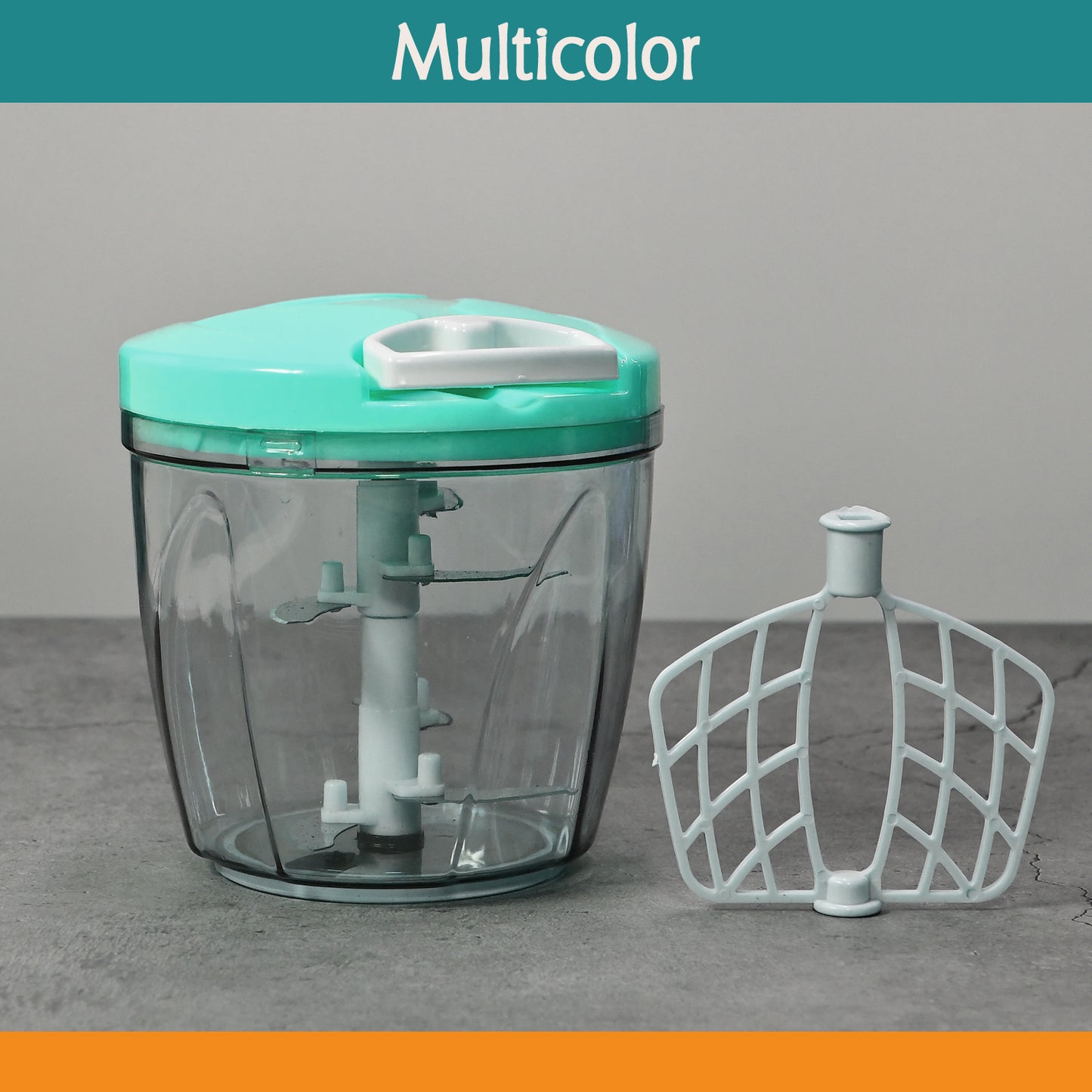6 Blade 2in1 Manual Food Chopper Compact  Powerful Hand Held Vegetable Chopper (1000ml) - Happy Price - Image 6