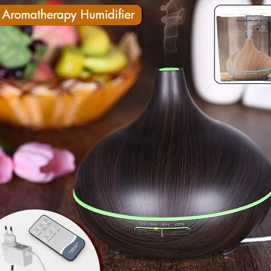 Aromatherapy Humidifier With 7 Colourful Led Light Change (500 Ml Capacity  With Remote) - Happy Price - Image 1