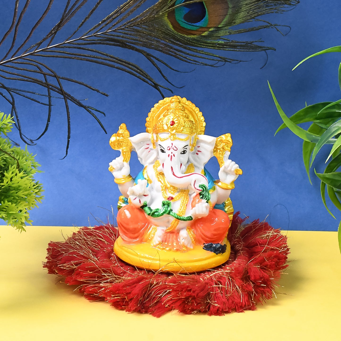 Lord Ganesha Idol  Ganpati Statue  Ganpatii Bappa Showpiece For Gifts (1 Pc) - Happy Price - Image 3