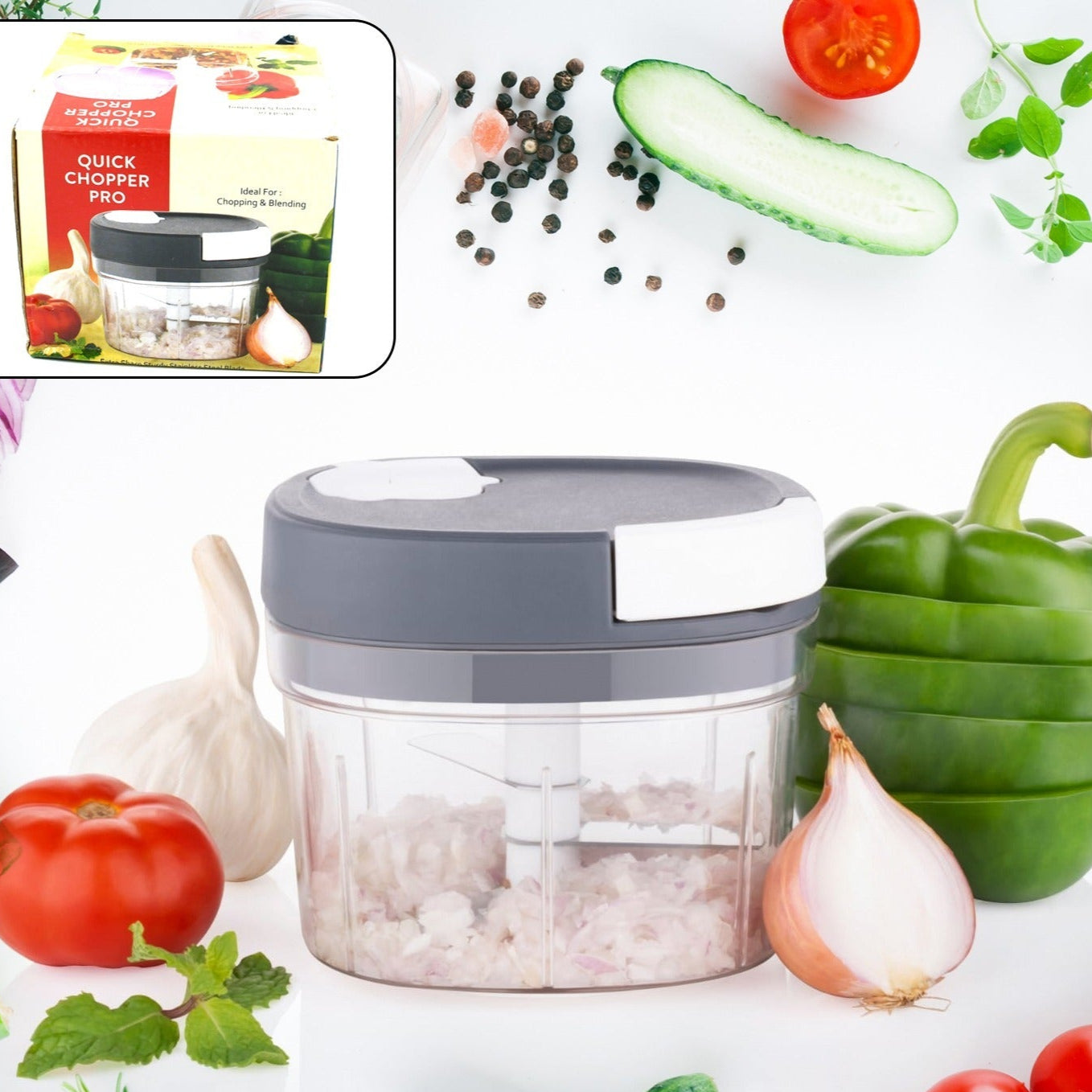 Handy Chopper And Slicer Used Widely For Chopping And Slicing Of Fruits Vegetables Cheese Etc. Including All Kitchen Purposes - Happy Price - Image 1