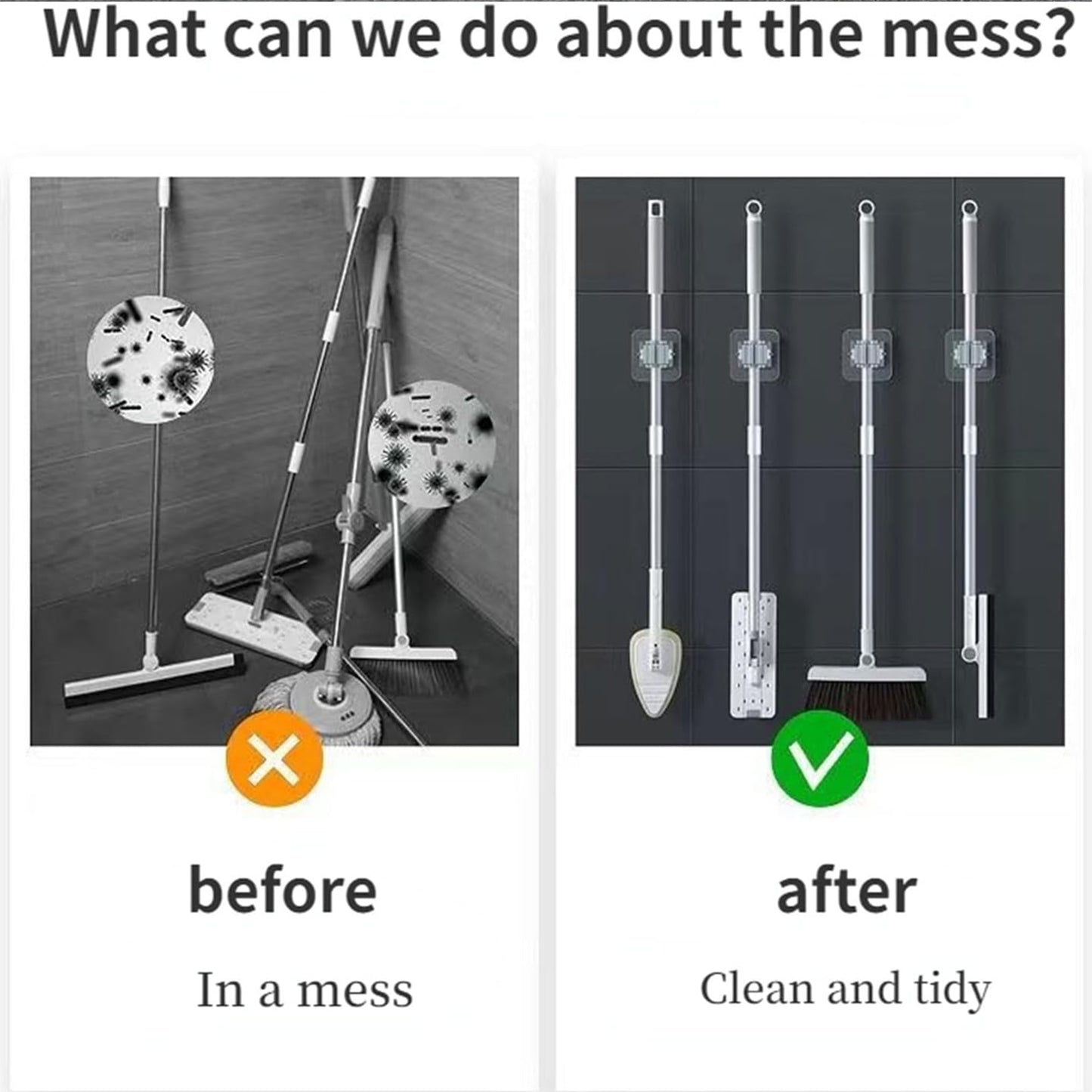 Self-adhesive Mop And Broom Holder Clips (6 Pc Set) - Happy Price - Image 5