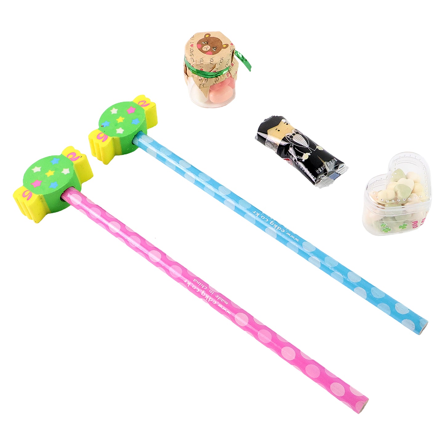 Fun Candy Design Pencil Set With Accessories (1 Set  Mix Design) - Happy Price - Image 4