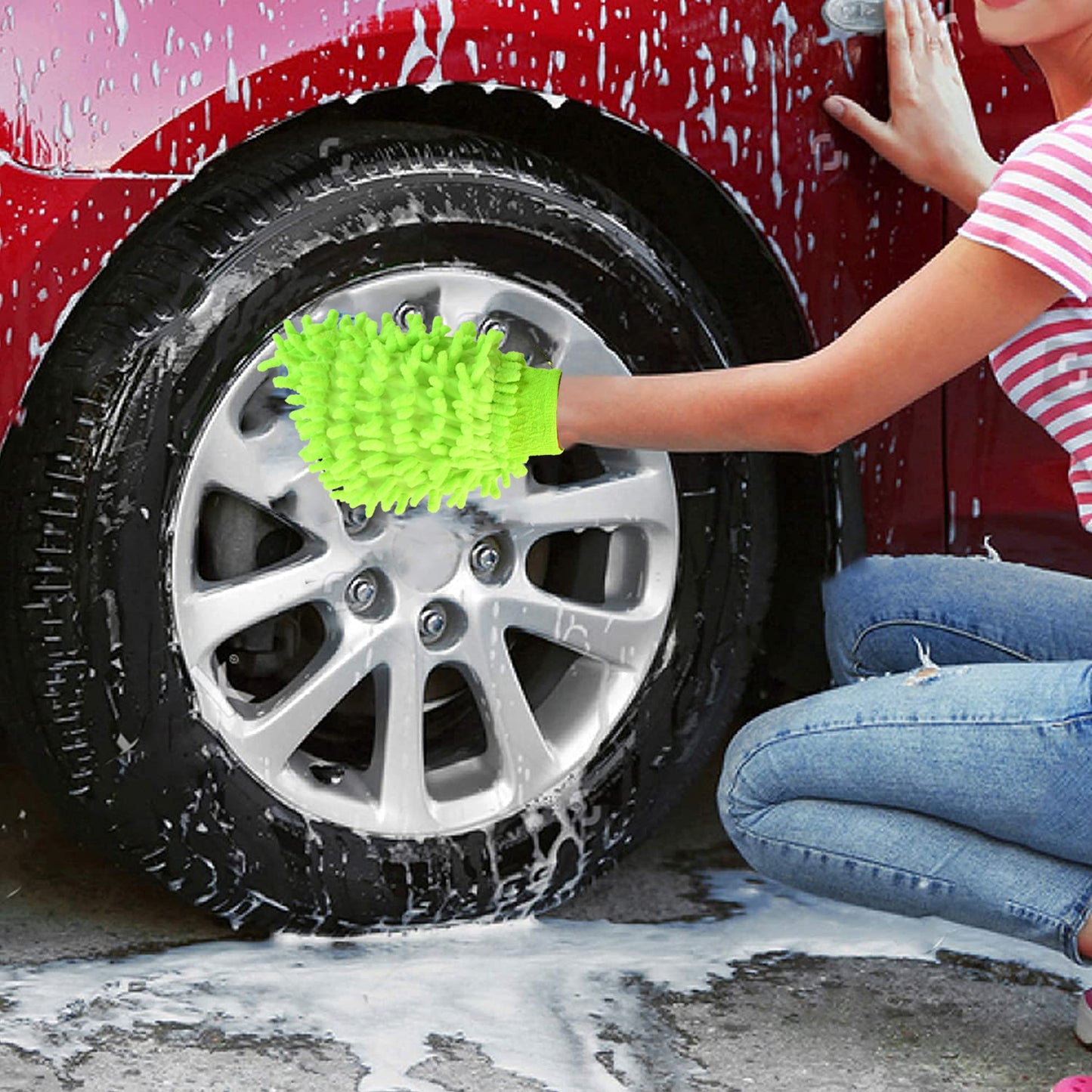 Microfiber Car Wash Glove Mitt For Carbikehome  Surface - Happy Price - Image 7