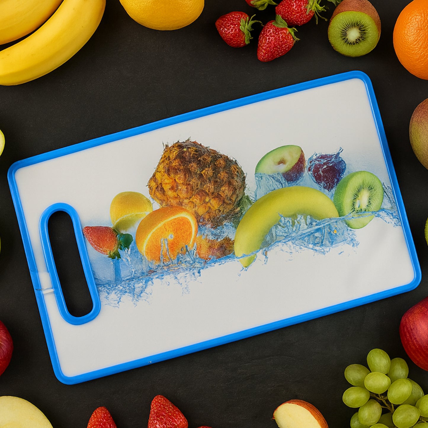 Large Fruit Print Cutting Board with Handle - 36x22 cm