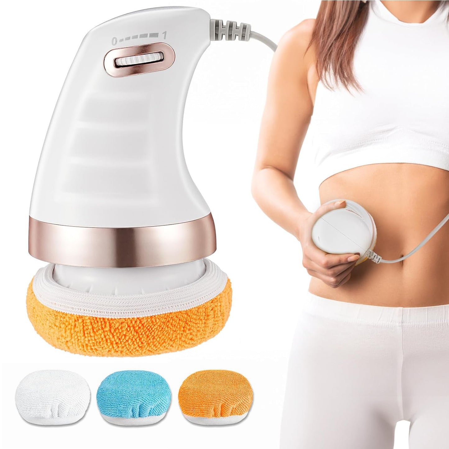 Body Massager Shaping Machine  Body Sculpting Massager With 3 Washable Pads Adjustable Speeds  Electric Handheld Massager For Belly Waist Legs Arms Butt (1 Pc) - Happy Price - Image 2