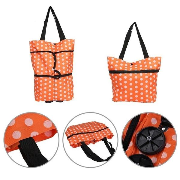 Folding Cart Bags Trolley Shopping Bag For Travel Luggage - Happy Price - Image 5