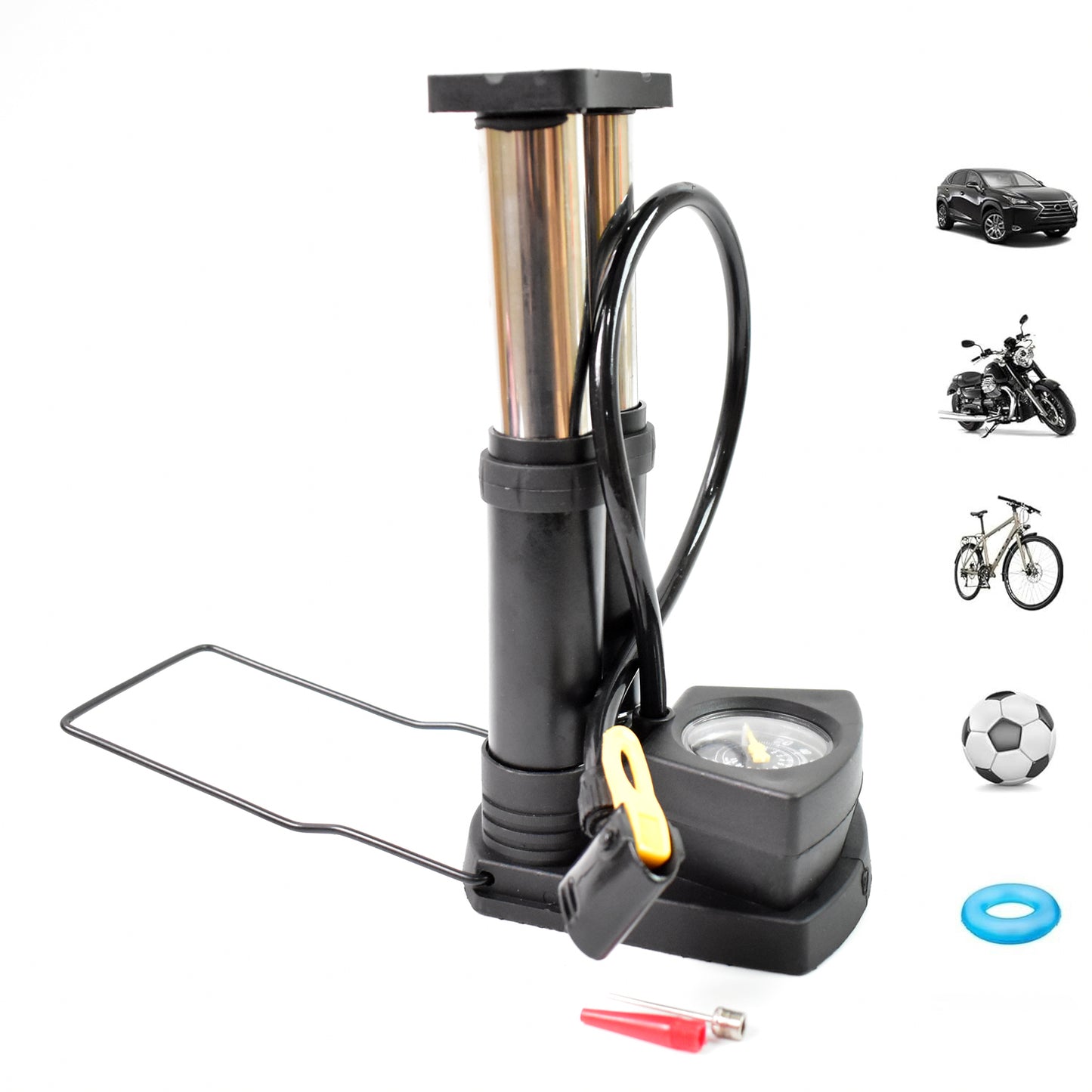Foot  Portable  High Pressure Double-cylinder Air Pump (1 Pc) - Happy Price - Image 4