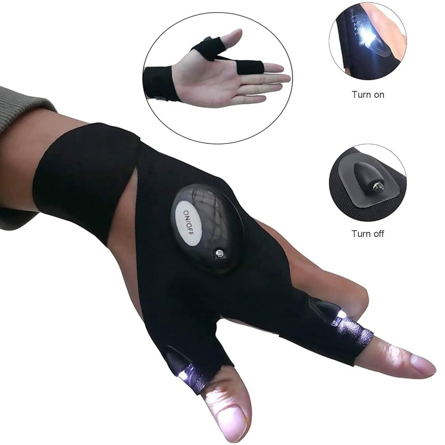 Led Flashlight Gloves Gifts For Men (Hand Gloves Light  1 Pair) - Happy Price - Image 2