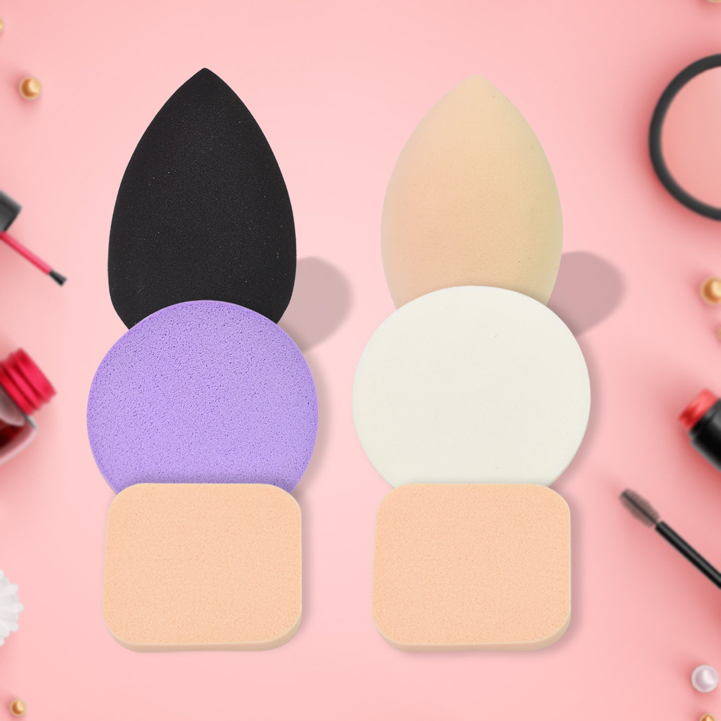Makeup Sponges Set Perfect For Liquid Cream And Powder (6 Pcs Set) - Happy Price - Image 2