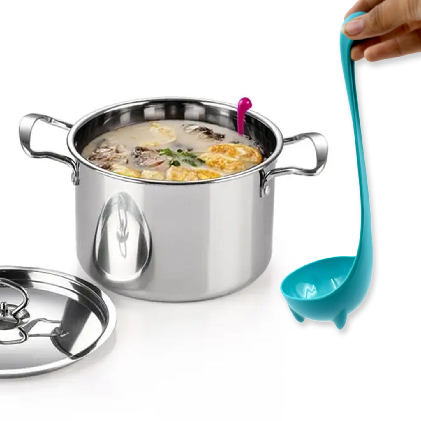 Soup Spoon Creative Long Handle Standing Loch Ness Monster Colander Spoon Dinnerware Cooking Tools Kitchen Accessories - Happy Price - Image 2