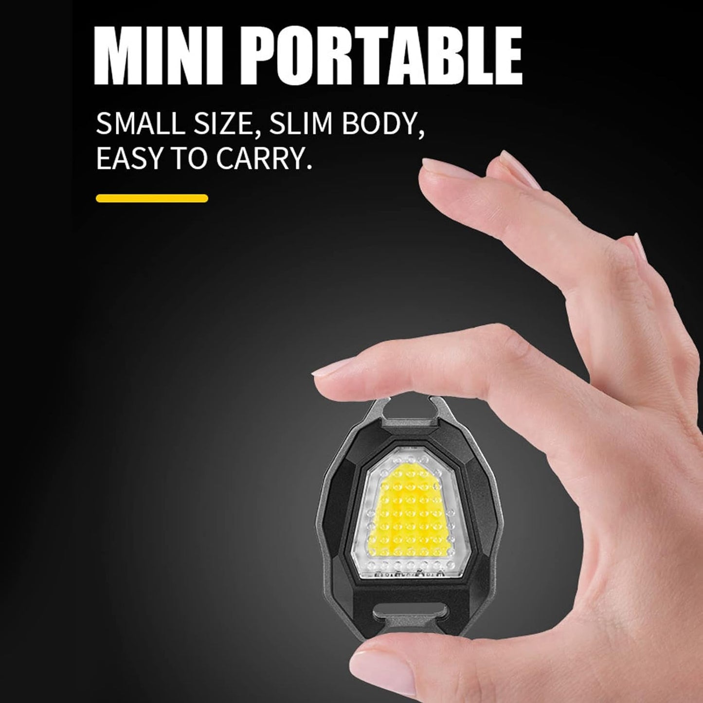 Portable Triangular Shaped Emergency Camping Flashlight With Cigarette Lighter Lumens Rechargeable Waterproof Portable Led Light Camping Keychain 6lighting Modes With Strong Magnet 3 Color Lighting For Travel Camping Walking - Happy Price - Image 5