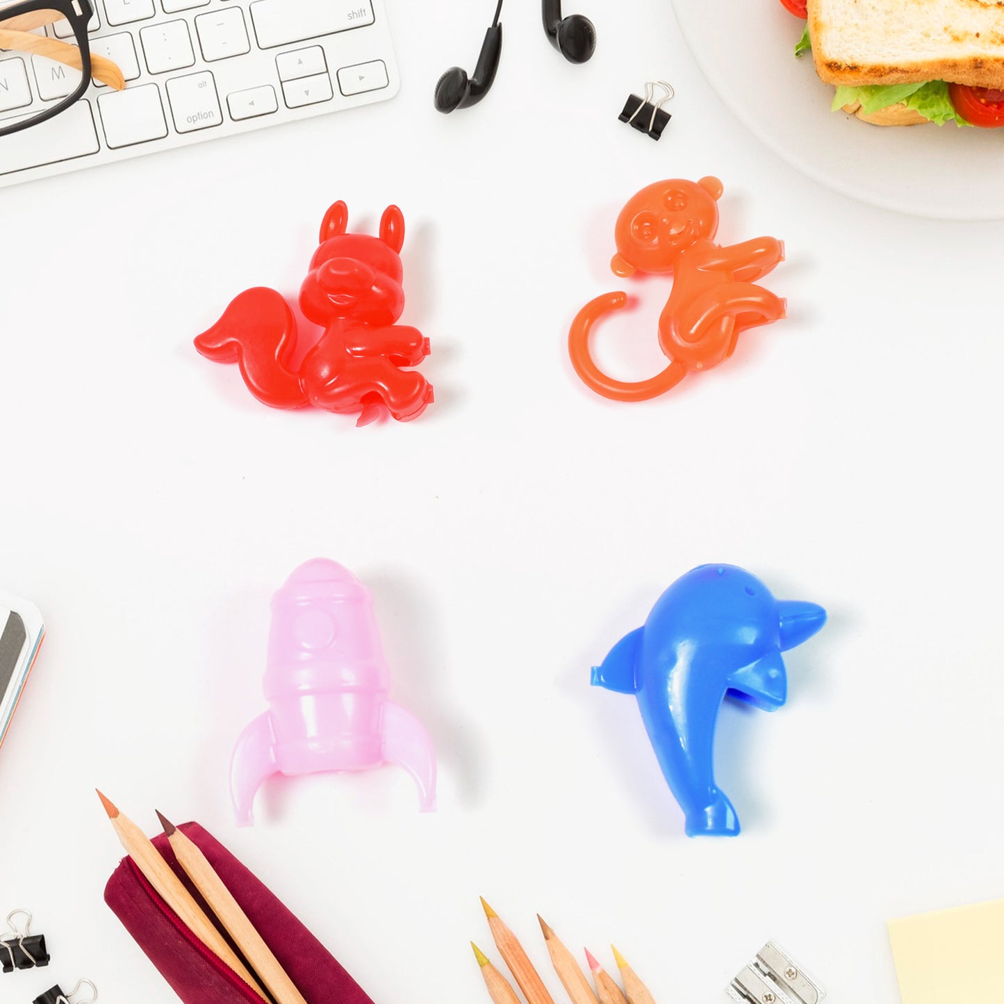 Mix Character Monkey Fish Cat Pencil Top Promotional Toys (1 Pc  Mix Colour  Design) - Happy Price - Image 2