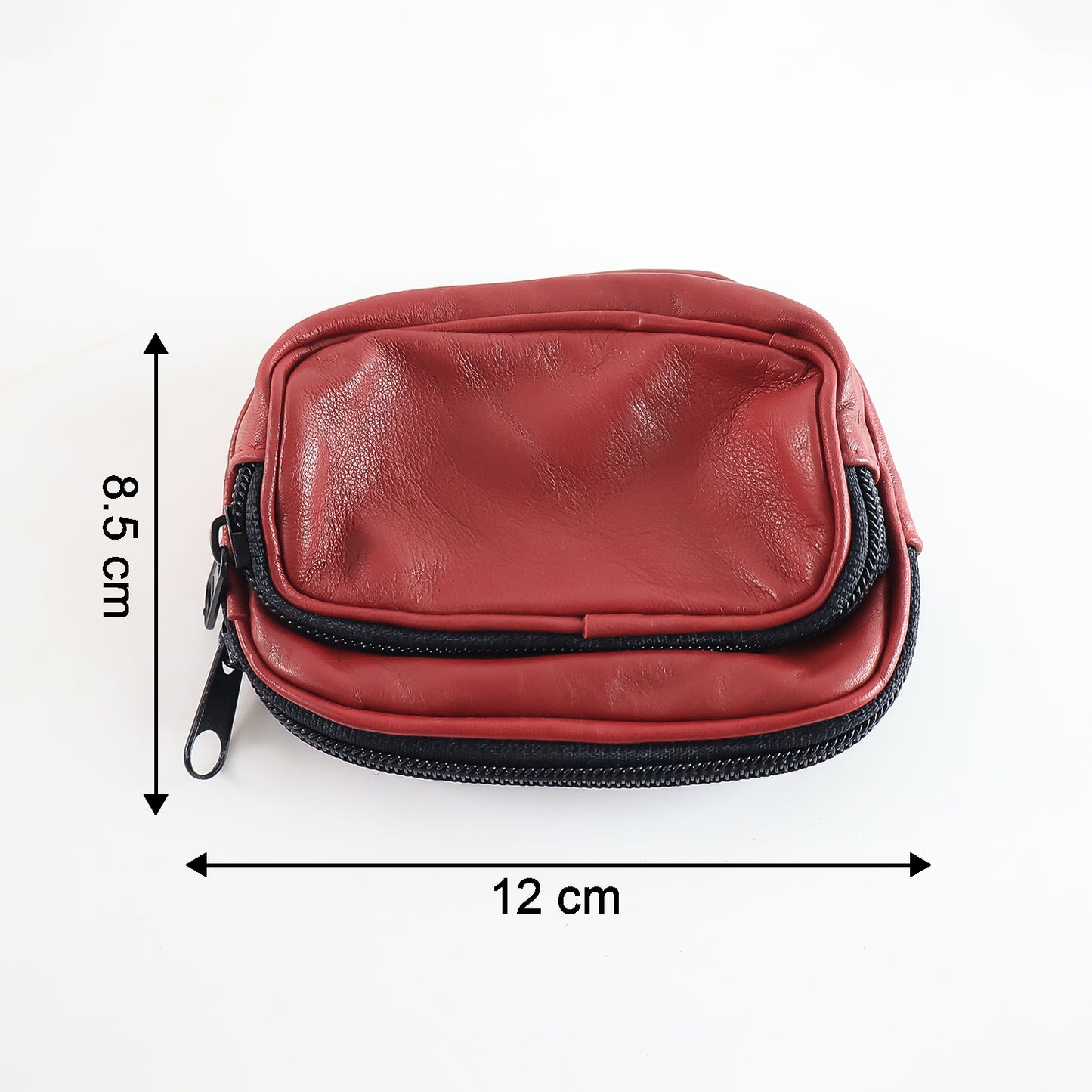 Premium Synthetic Leather Zippered Organizer Pouch for Cards & Small Accessories