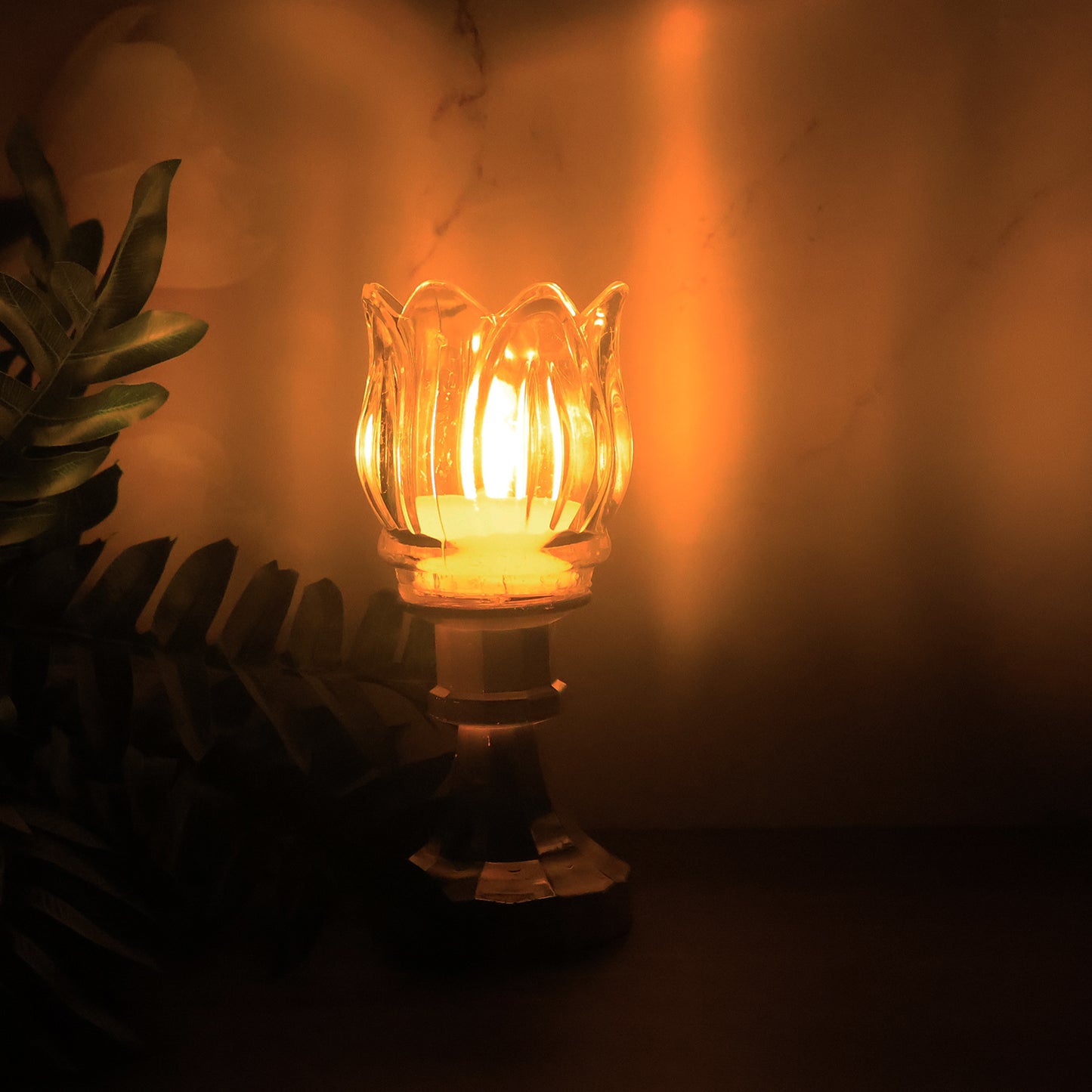 Lotus Shaped LED Decorative Lamp with Stand - Battery Operated Flameless Light - Happy Price - Image 5