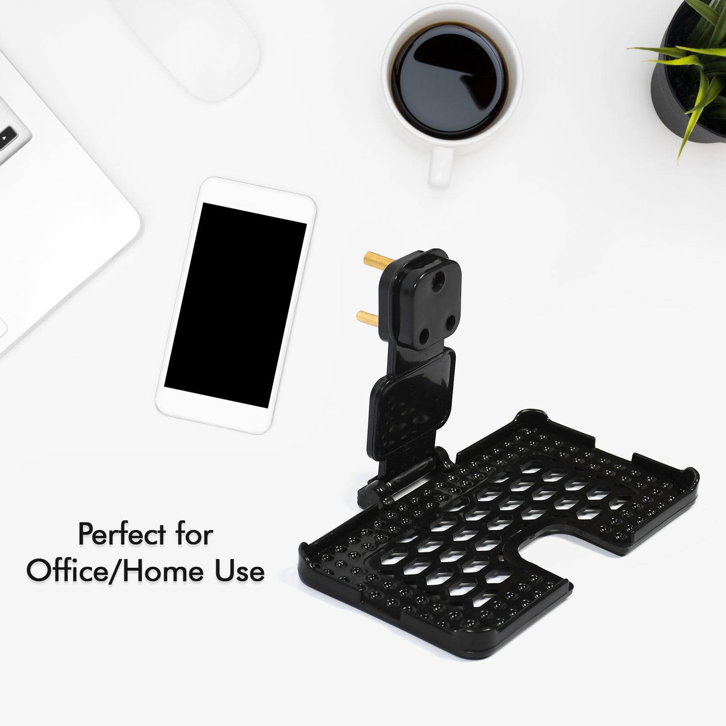 Multi-purpose Wall Holder Stand For Charging Mobile Just Fit In Socket And Hang ( Black ) - Happy Price - Image 3