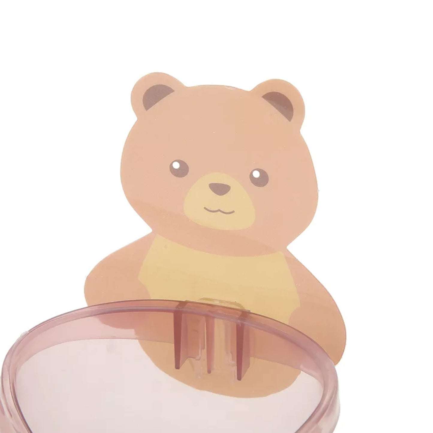 Multipurpose Wall Mount Toothbrush Holder Plastic Stand For Toothpaste Comb Brush Cream Lotion Kids Bathroom Cup Drain Waterproof Self-adhesive Teddy Bear - Happy Price - Image 2